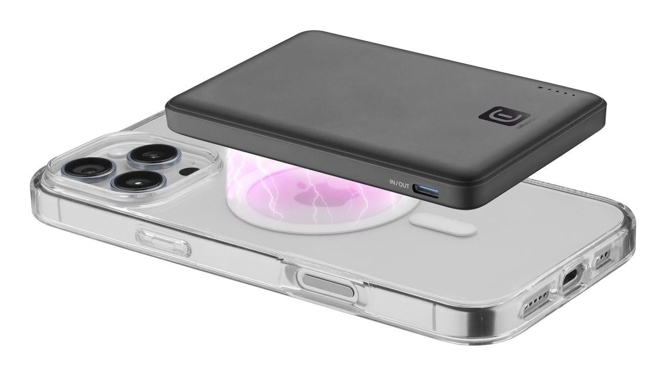 Cellularline MagSafe Wireless Power Bank MAG 5000 Black (61315) Solar Powerbank