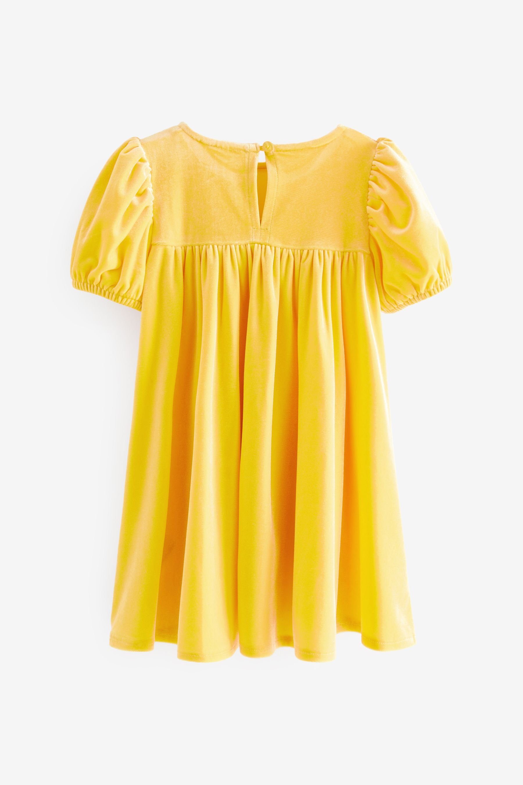Kleid (1-tlg) Next Samtkleid Yellow aus Samt