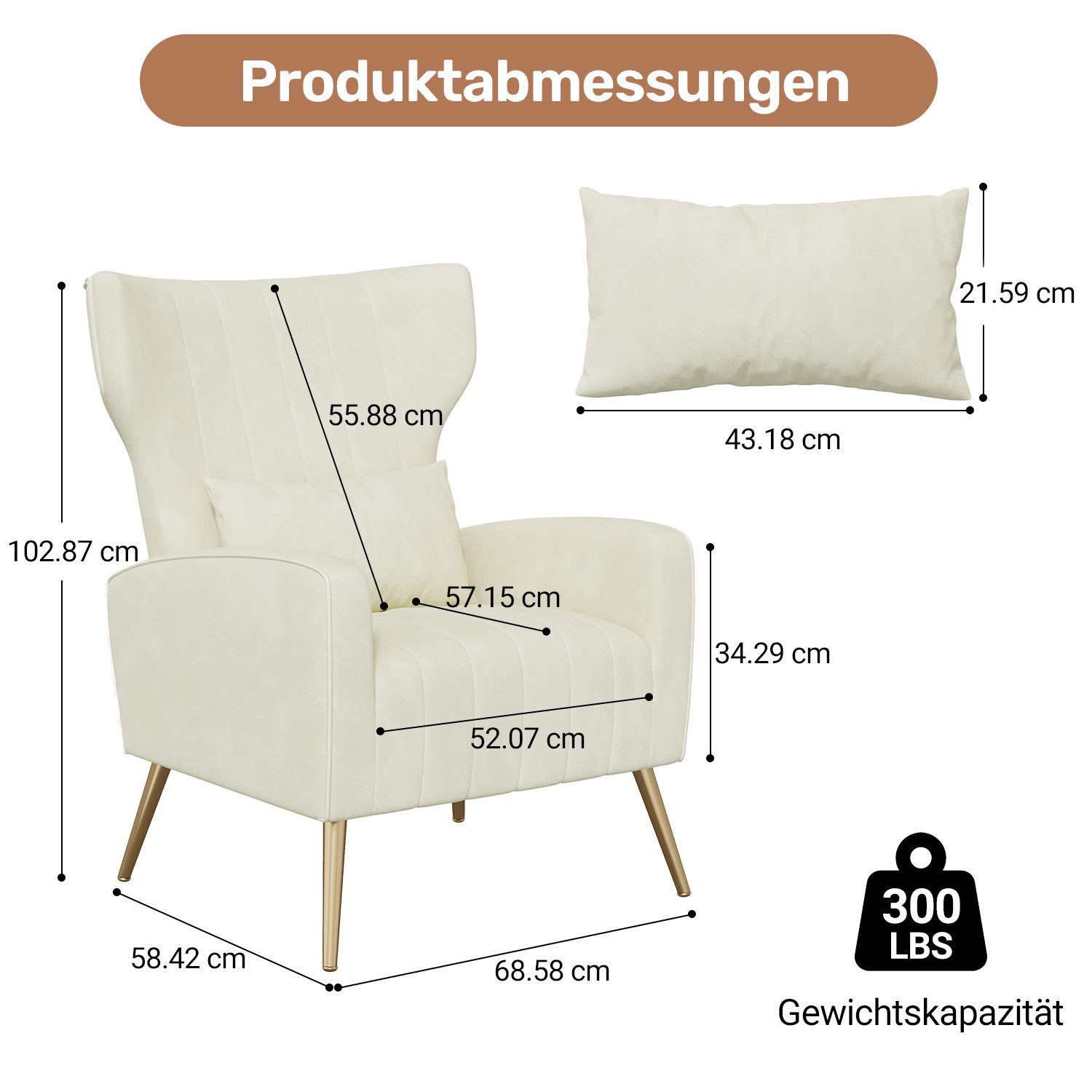 HawthyHome Ohrensessel mit Samtbezug Moderner Loungesessel– günstig online kaufen