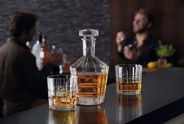 LEONARDO Gläser-Set SPIRITII, Glas, 3-teilig (1 Karaffe, 2 Gläser), Reliefoptik