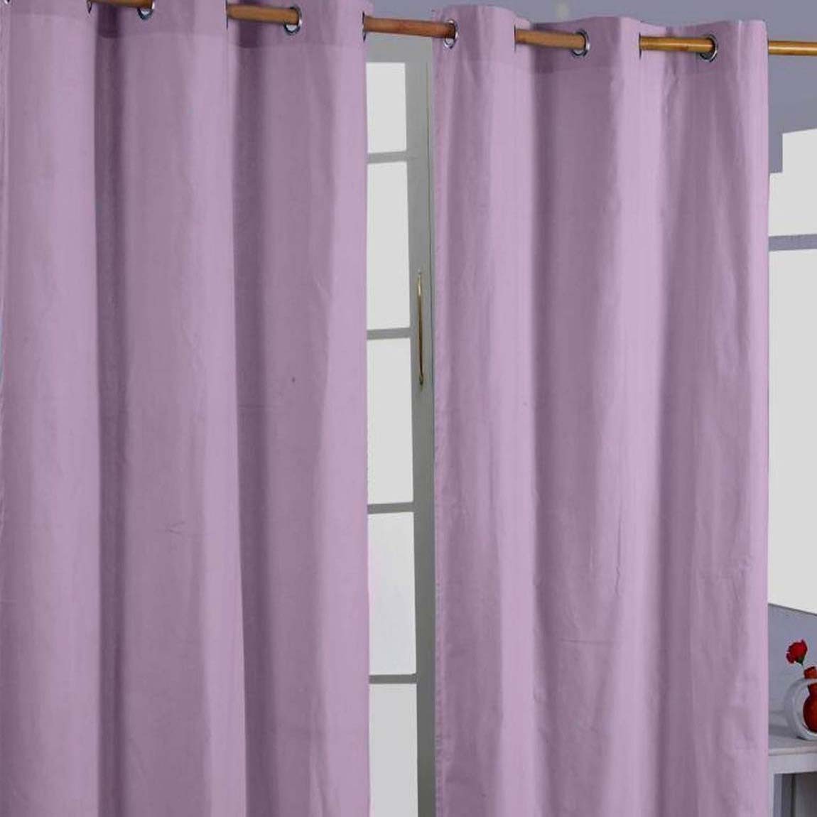 Homescapes Gardine Gardinen unifarben mauve 2er Set 137 x 117 cm günstig online kaufen