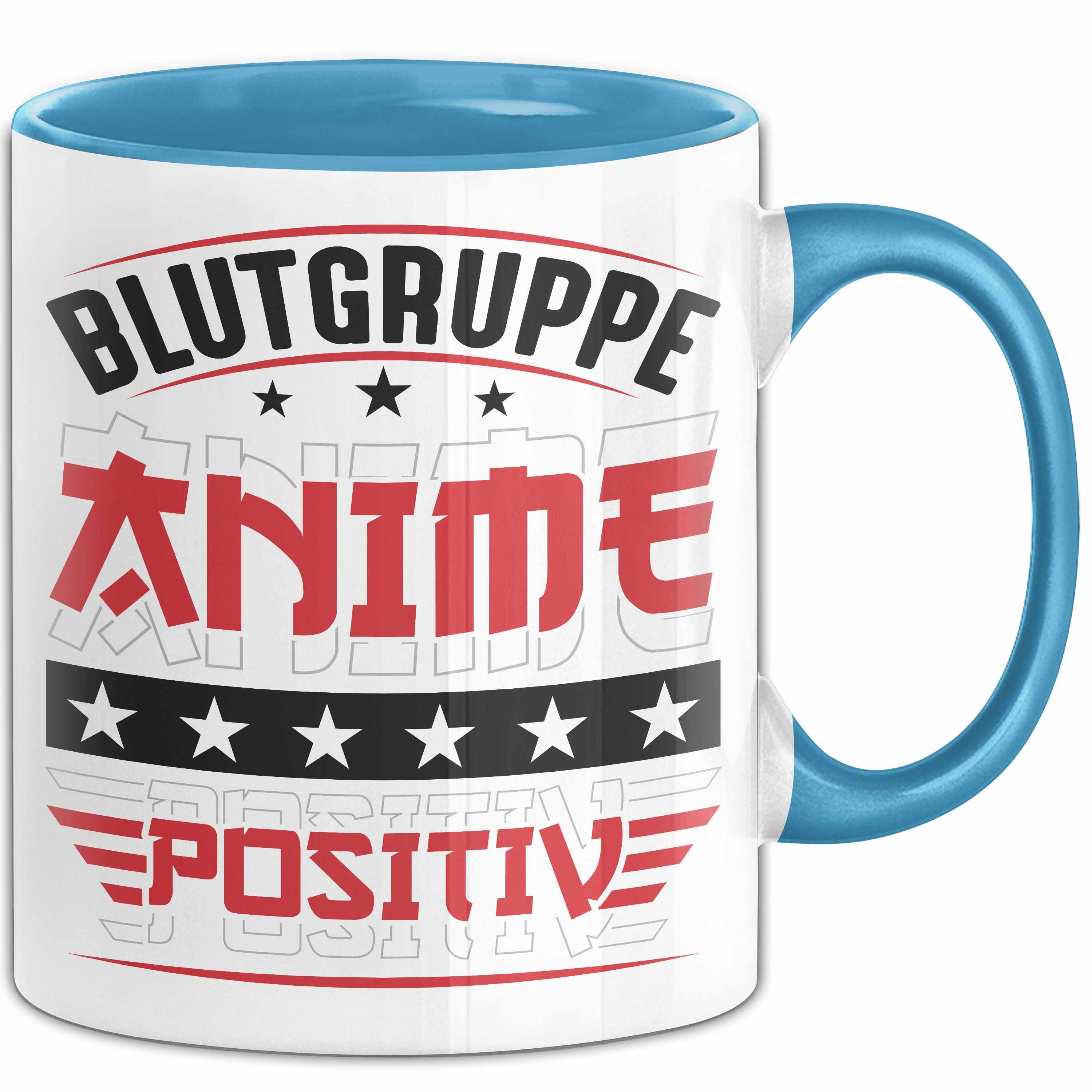Trendation Tasse Anime Tasse Geschenk Blutgruppe Otaku Lustig Manga Kawaii