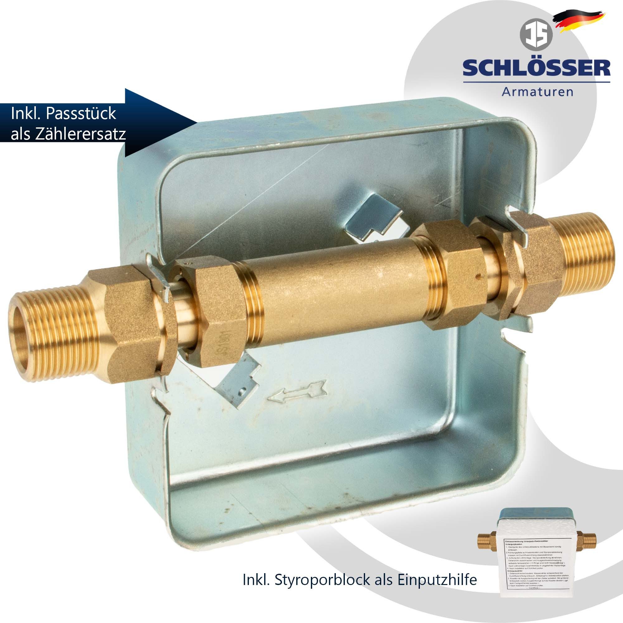 Schlösser Wasserzähler JS Wasserzähler-Unterputz-Einbaukasten für 80 mm Zähler - Typ UPK 9020