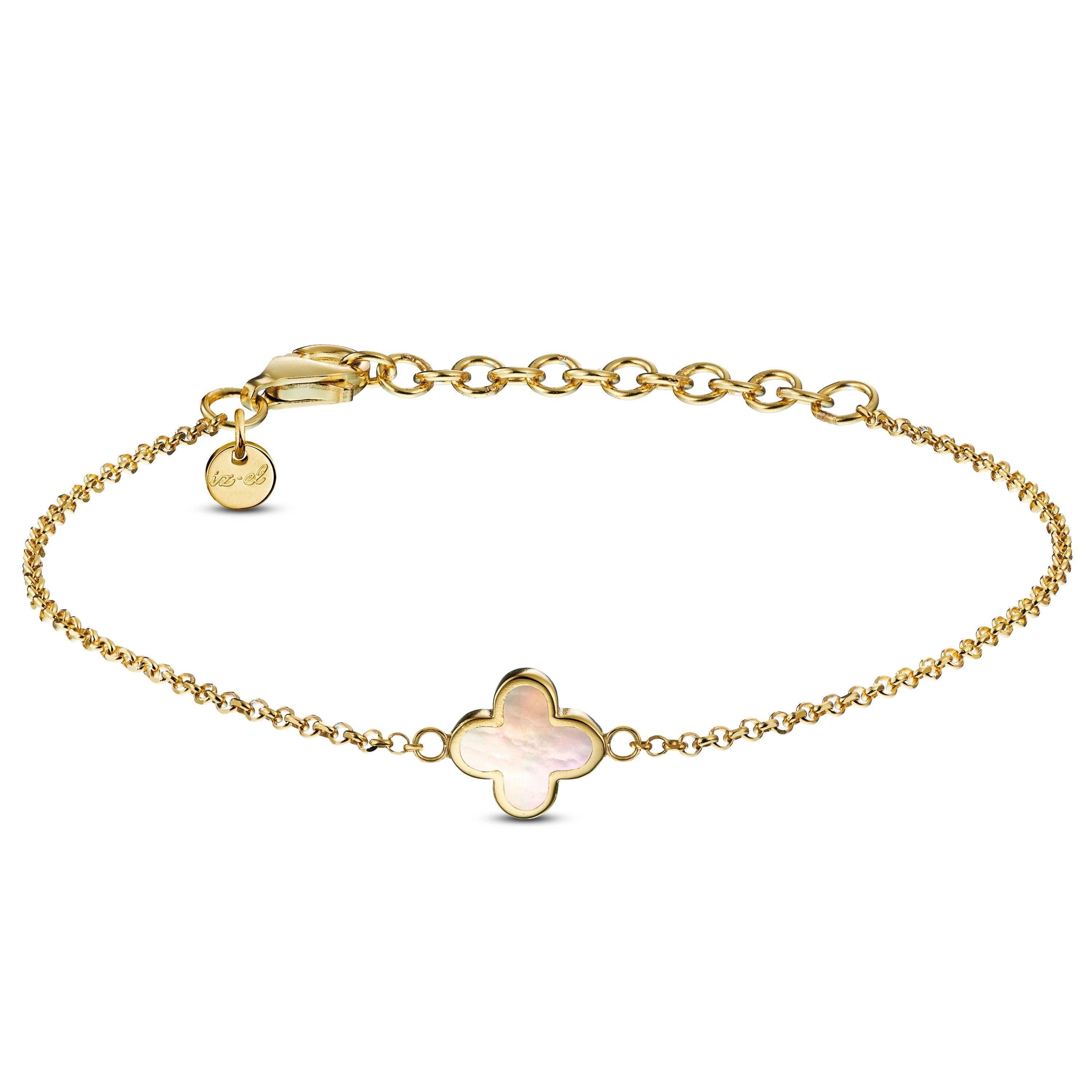 iz-el Armband Armkette Kleeblatt Perlmutt Gold günstig online kaufen