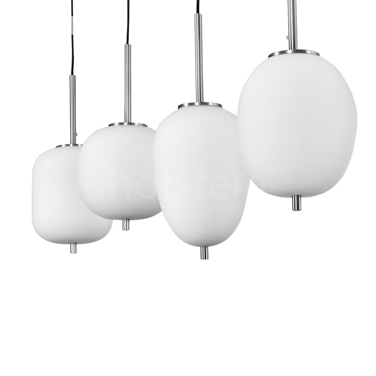 hofstein Hängeleuchte »Ambrogio« moderne Hängelampe aus Metall/Glas in Nickel-matt/Weiß, ohne Leuchtmittel