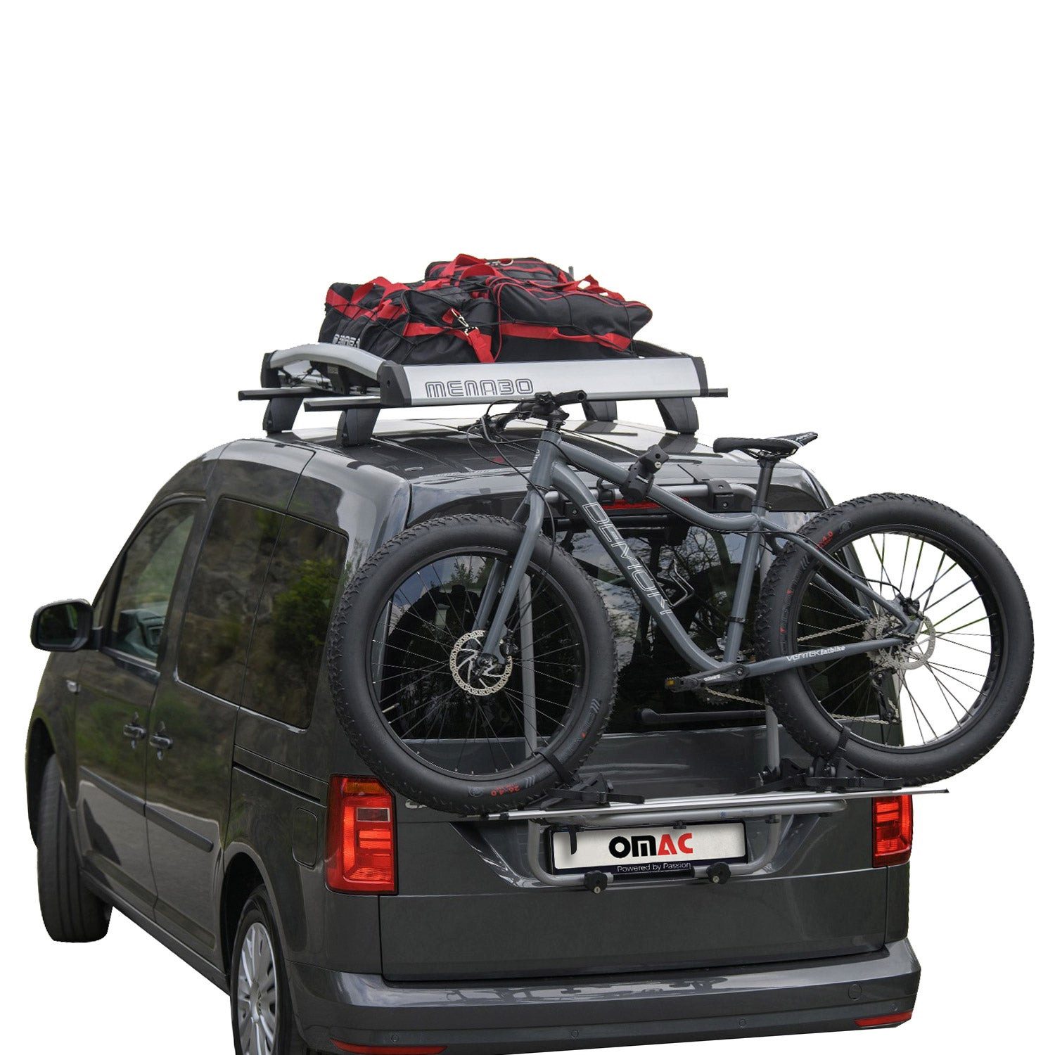 OMAC Heckfahrradträger Стойка велосипеда Heckklappe E Bike 3 Fahrräder VW Caddy, Antidiebstahlschloss