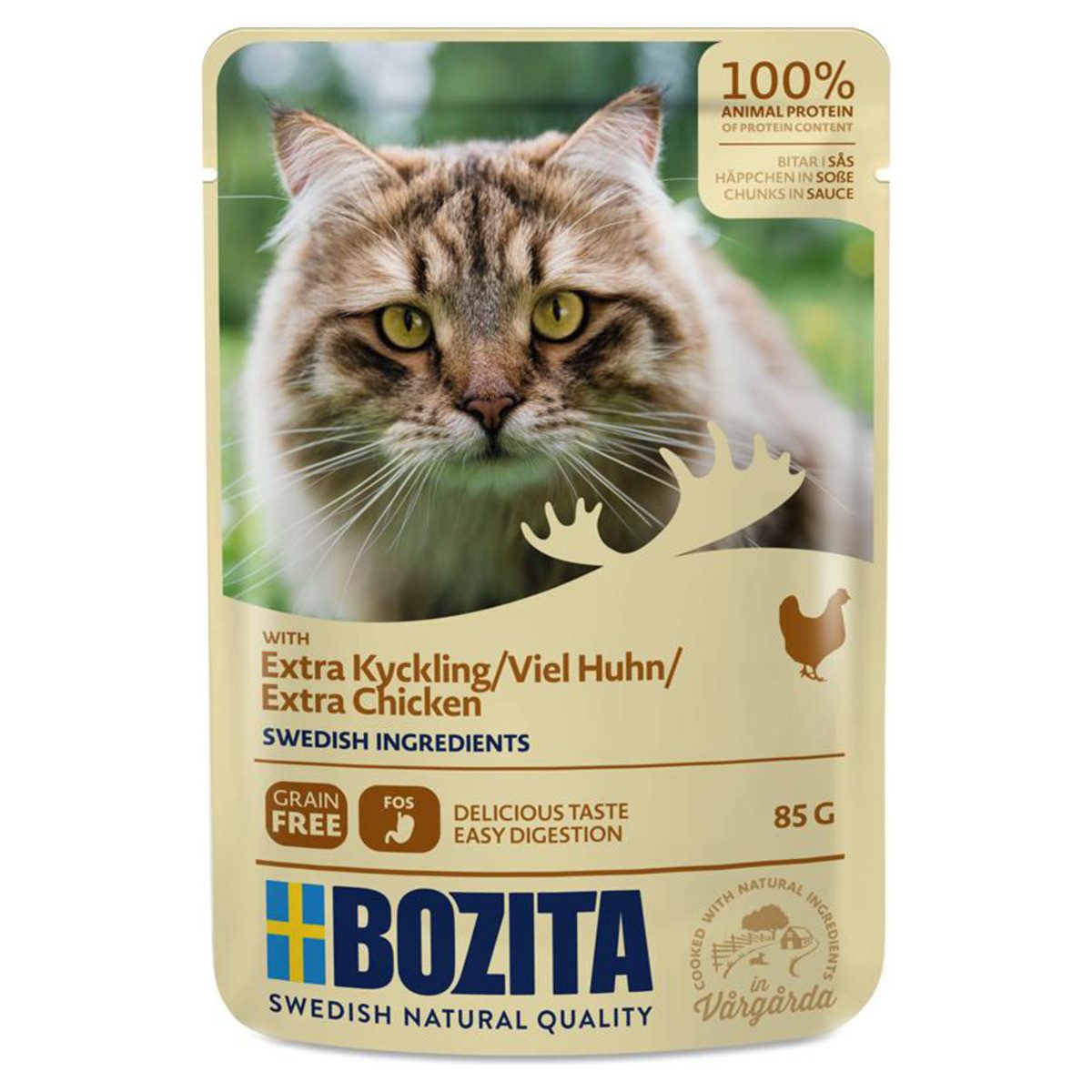 Bozita Häppchen in Soße mit viel Hühnchen 85 g - 12 Stück, für: Katze