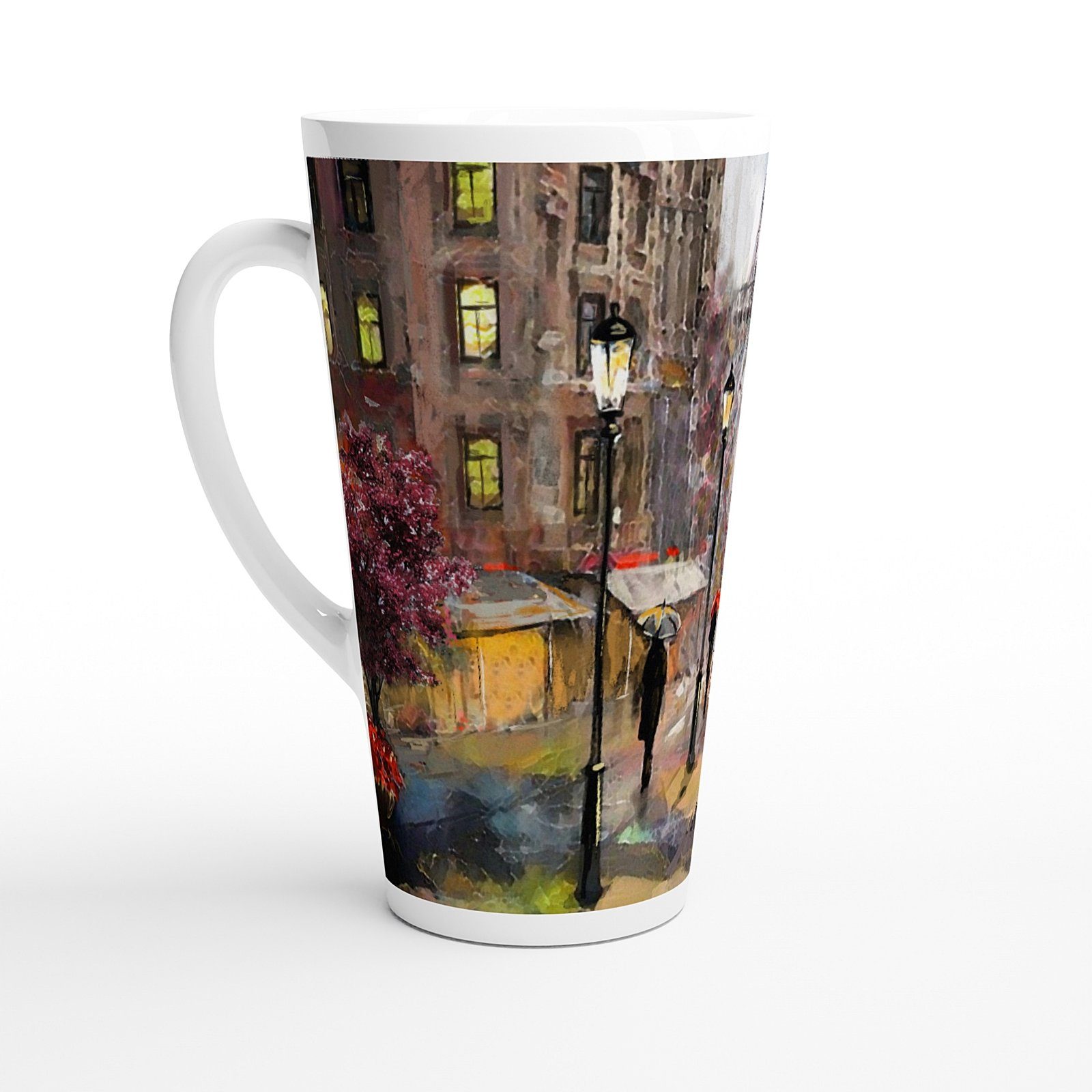 Alltagszauber Latte-Macchiato-Tasse Jumbo-Tasse ~ Eiskaffee-Becher PARIS, Keramik, extra groß, für ca. 500ml Inhalt