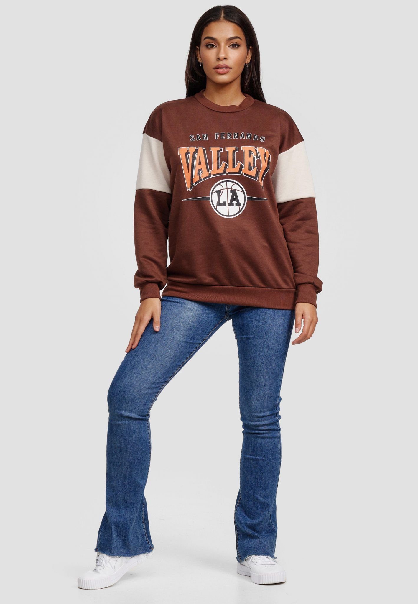 Worldclassca Sweatshirt Worldclassca Damen Mädchen Oversized Sweatshirt Lounge Homewear