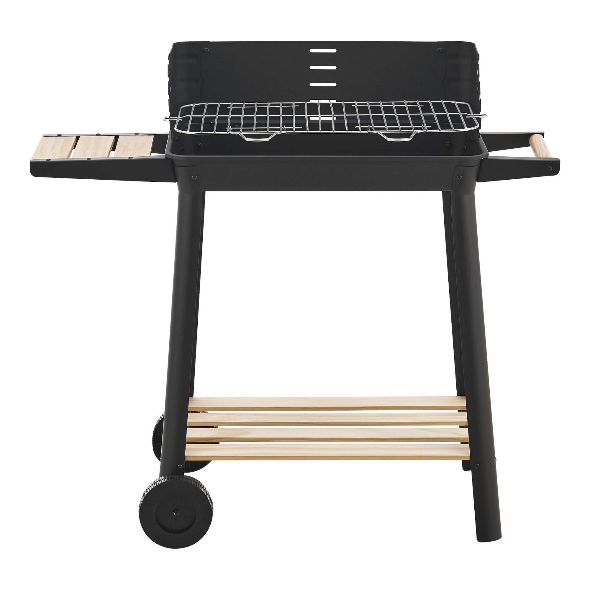 casa.pro Holzkohlegrill, »Ari« Grillwagen 78x86x30cm Schwarz/Holz