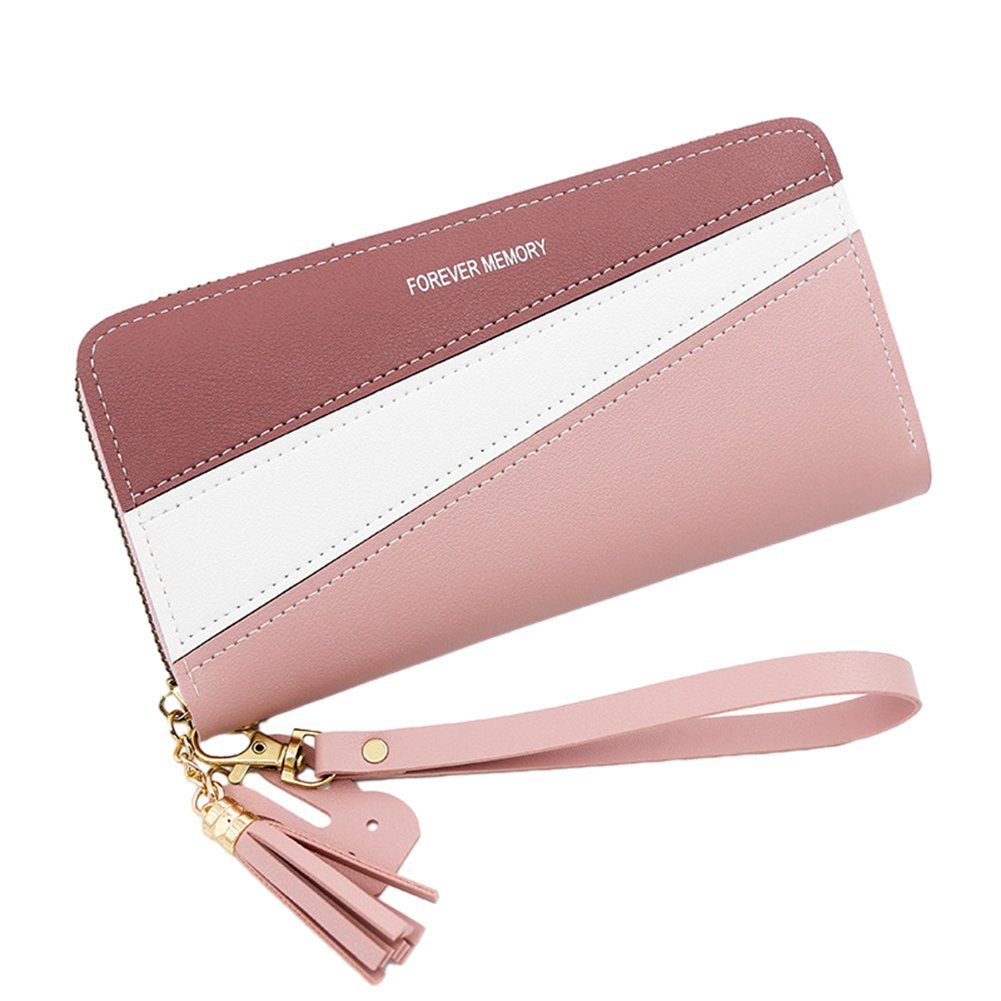 1 Passende Handtasche Clutch-Geldbörse, Geldbeutel, pink Tragbare Blusmart Geldbörse 3-farbig Portemonnaie,