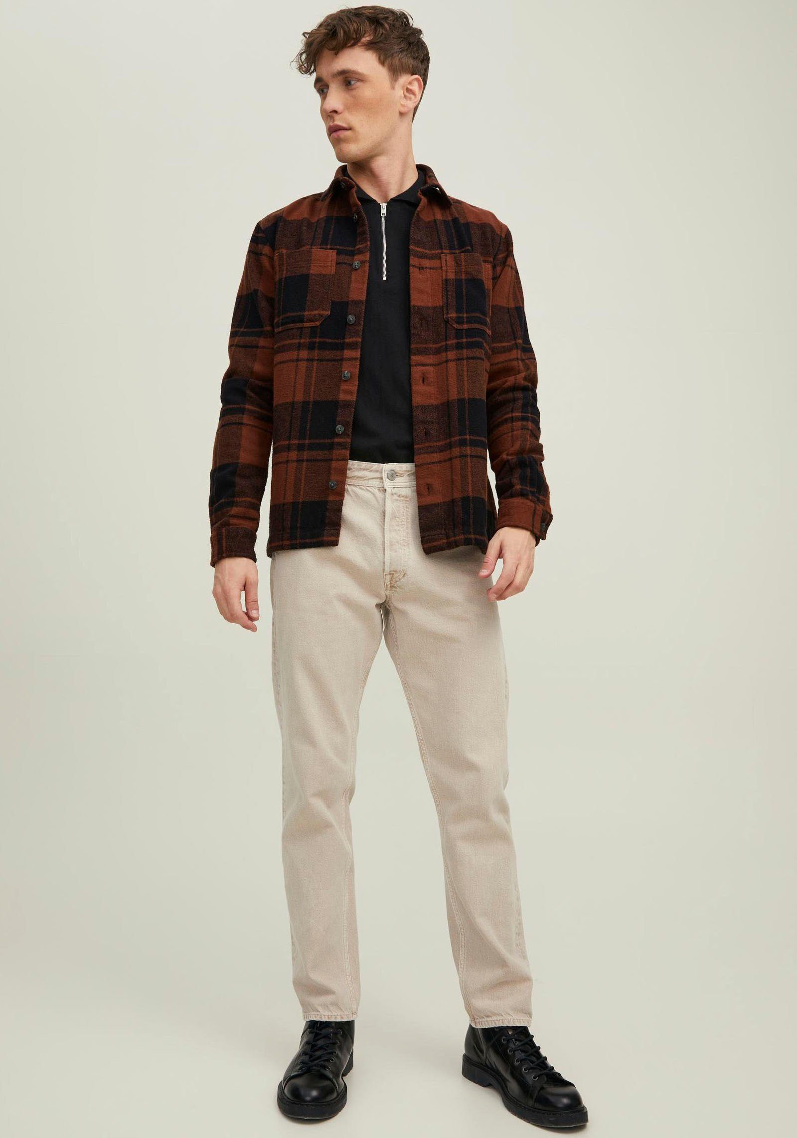 Jack & Jones Flanellhemd LOGAN OVERSHIRT cinnamon CHECK