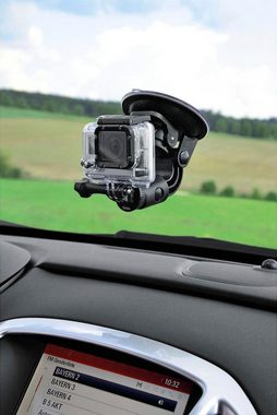 Hama Saugstativ für GoPros und Digitalkameras mit drehbarerm 3D Kugelkopf Tischstativ (Autostativ, einstellbare Gewindelänge)