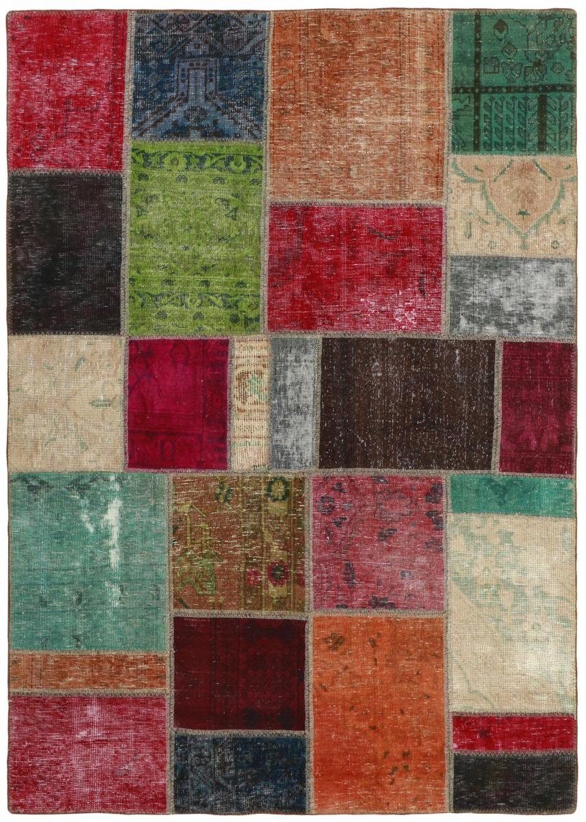 Nain Orientteppich Trading, Handgeknüpfter mm 5 Höhe: rechteckig, Patchwork Orientteppich, 141x199 Moderner