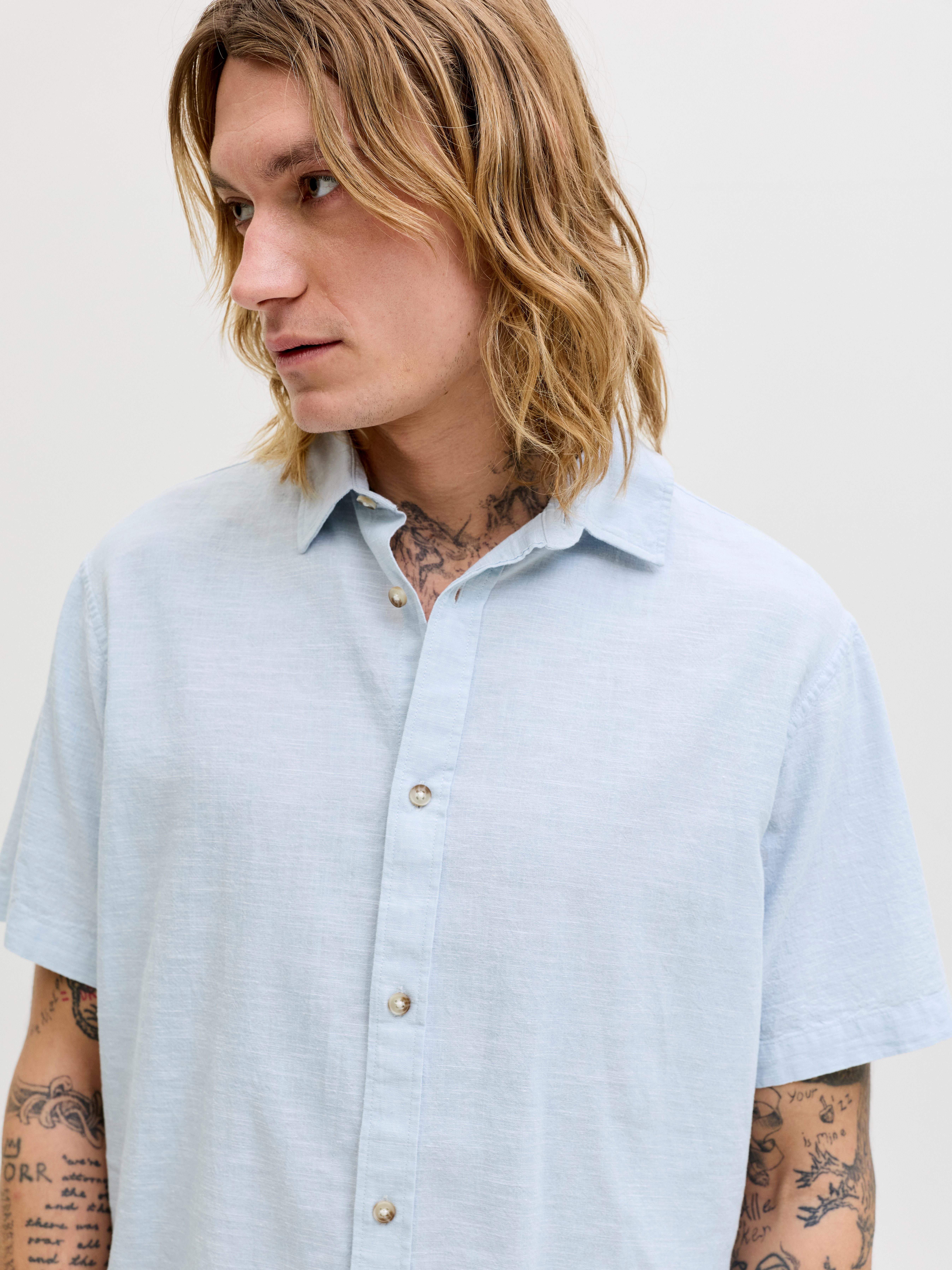 Jack & Jones Kurzarmhemd JJESUMMER LINEN BLEND SHIRT S/S SN Baumwolle mit L günstig online kaufen