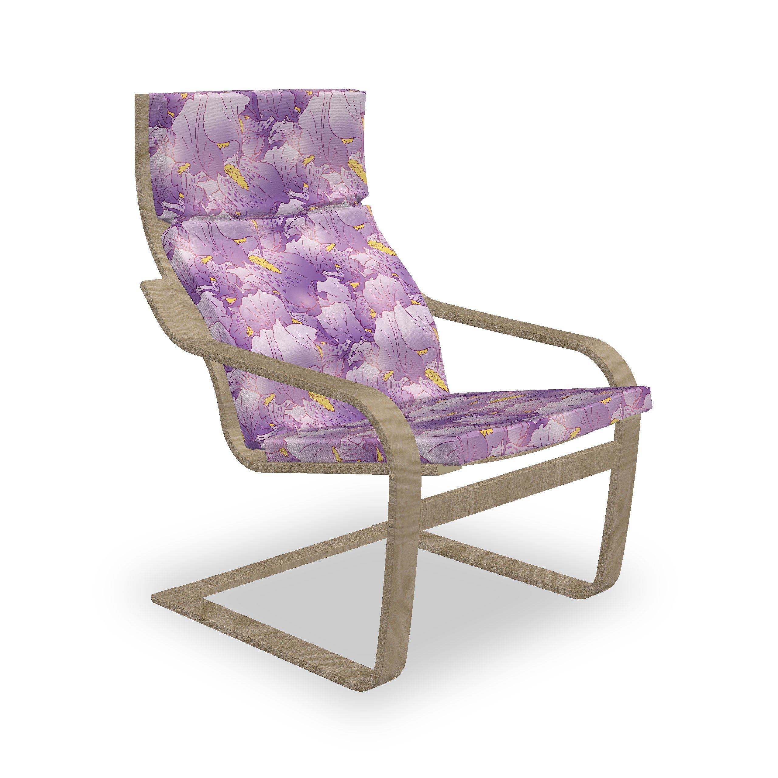 Abakuhaus Stuhlkissen Sitzkissen mit Stuhlkissen mit Hakenschlaufe und Reißverschluss, Blumen Effekt Iris-Blumen