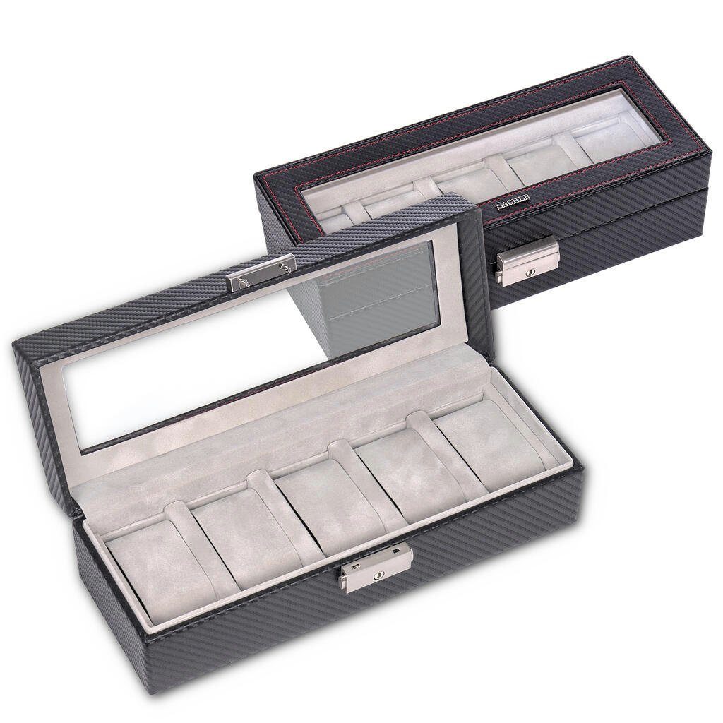 Sacher Uhrenetui Uhrenetui für 5 Uhren, Handgefertigt in Deutschland