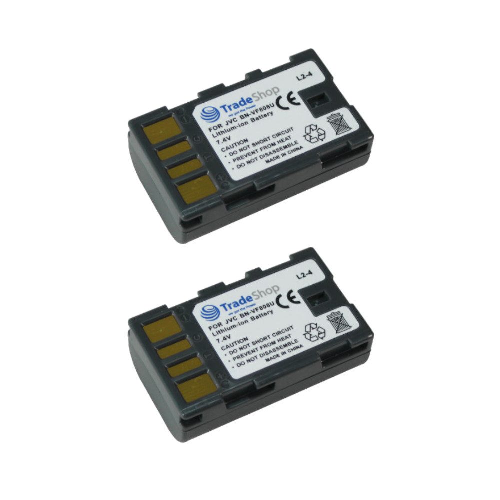 Trade-Shop 2x Akku passend für JVC BN-VF808 BN-VF808U BN-VF815 BN-VF815U Kamera-Akku Li-Ion 1800 mAh (7,4 V)