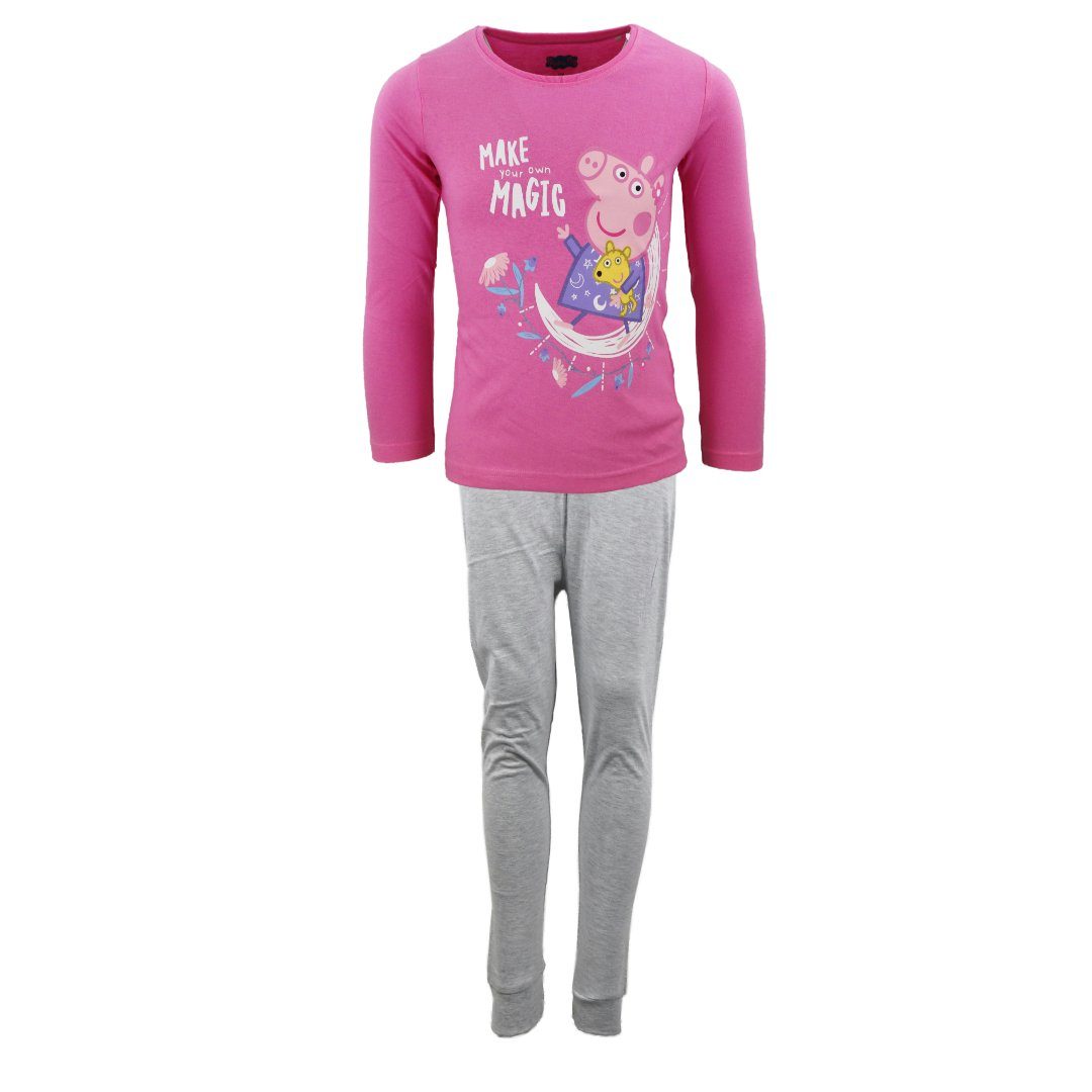 Peppa Pig Schlafanzug Peppa Wutz Mädchen Kinder langarm Schlafanzug Pyjama Gr. 92 bis 116 Rosa