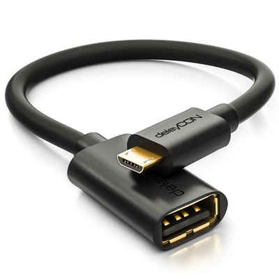 deleyCON »deleyCON 0,2m USB 2.0 OTG Adapter für Handy/Smartphone/Tablet - Micro B-Stecker« USB-Kabel