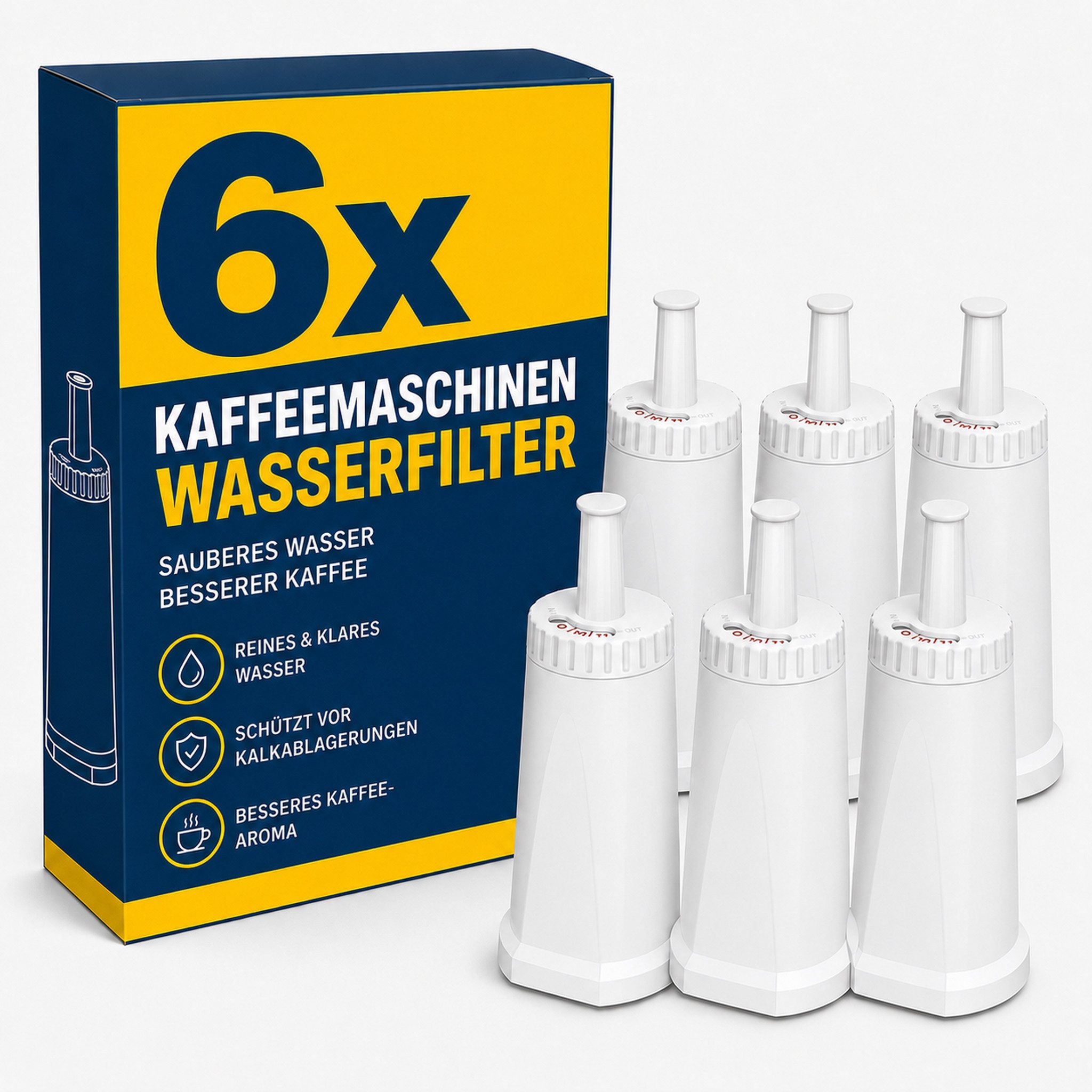 Filswa Ersatzfilter Kompatibel mit allen Sage-Espressomaschinen 3/ 6er-Pack Wasserfilter, Zubehör für Sage Barista Express, Barista Pro, Barista Touch, Oracle und Dual Boiler