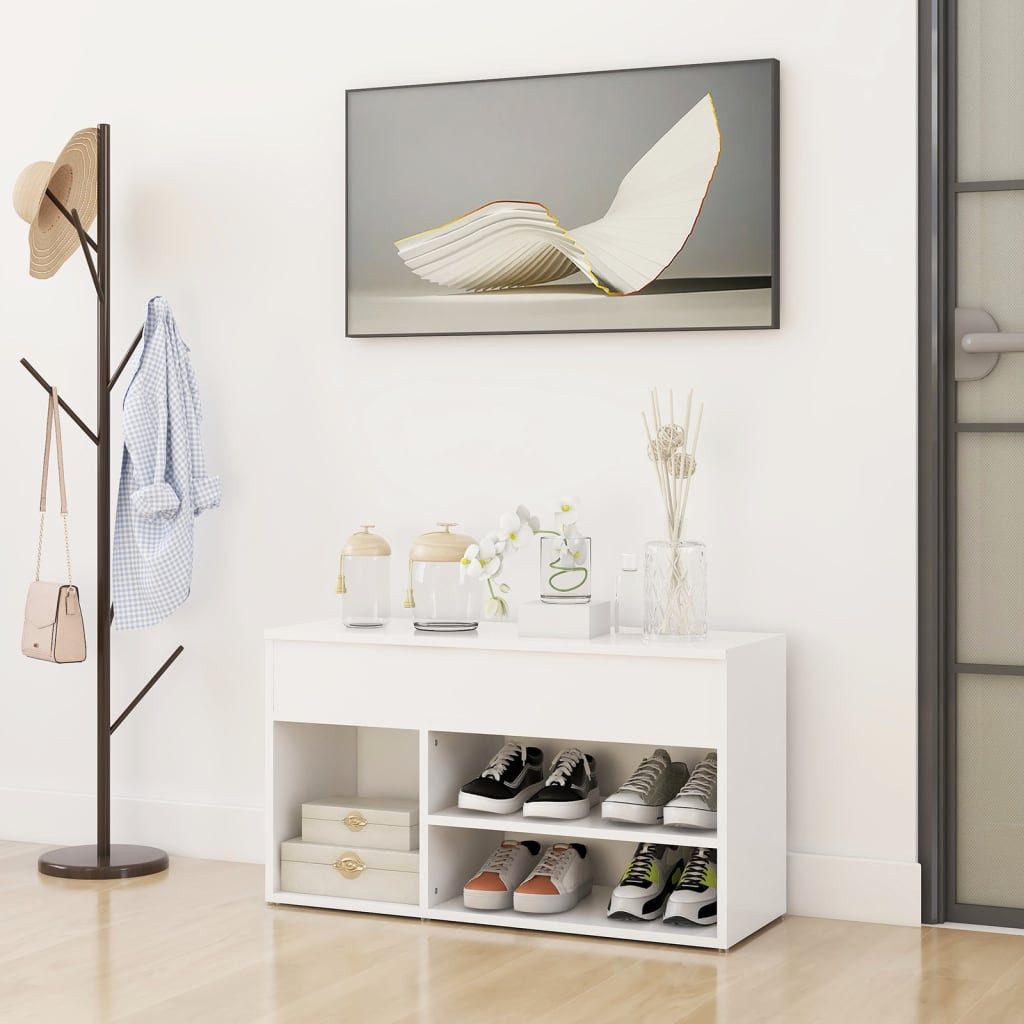 vidaXL Schuhschrank 80 x 30 x 45 cm Schuhregal Schuhschrank Flurschrank Weiß 80x30x45 cm m