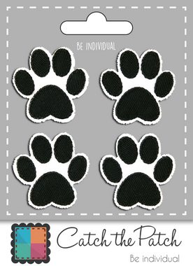 Catch the Patch Aufnäher Bügelbild, Aufbügler, Applikationen, Patches, Flicken, zum aufbügeln, Polyester, Set Hundepfote - Größe: 3,6 x 3,6 cm
