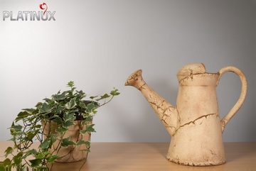 PLATINUX Gartenfigur Steingut Deko Gießkanne, (1 Stück), Gartendeko 36x17x27cm Handgemacht Keramikgießkanne Handmade