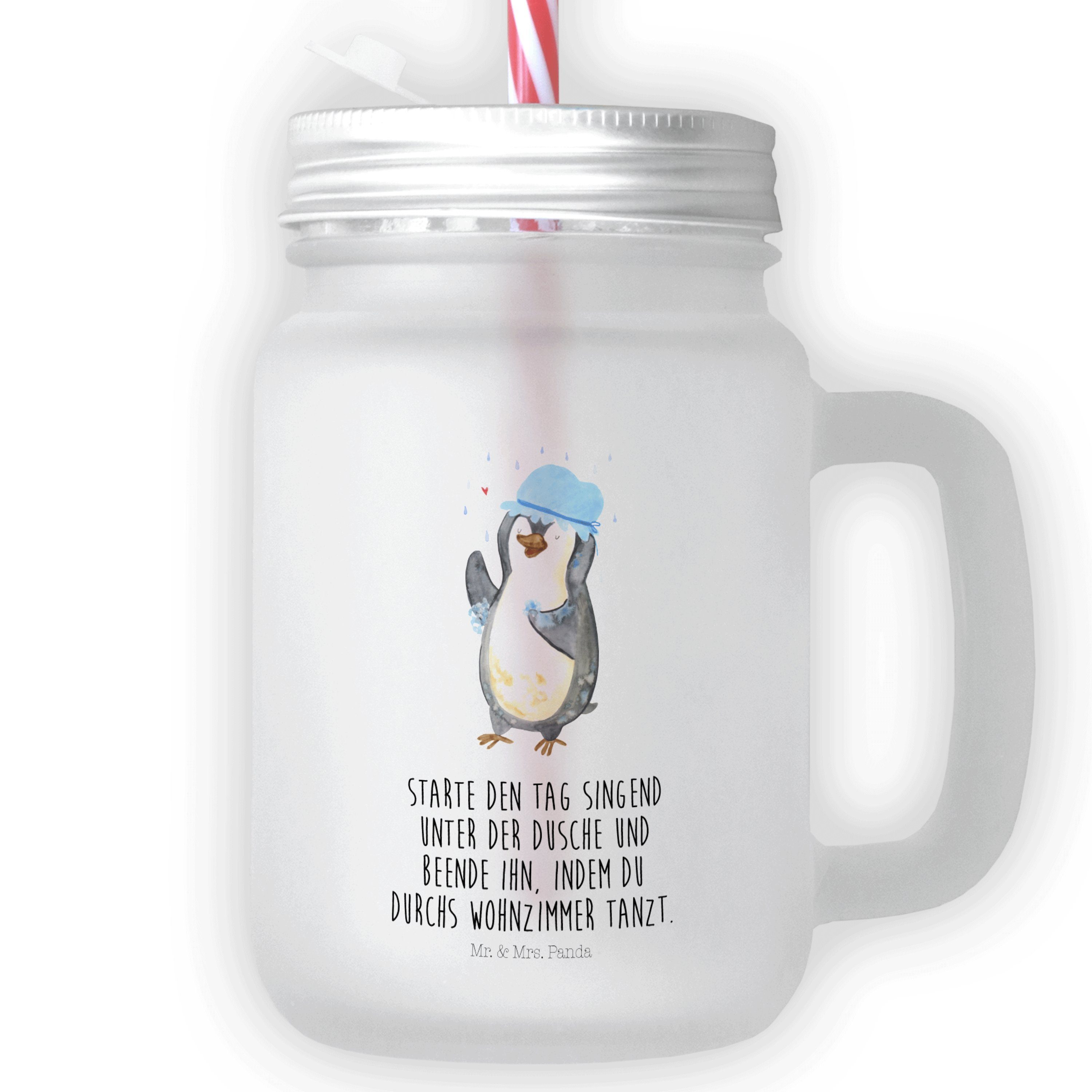 Transparent Glas, Mr. Premium - - glücklich, Panda Pinguin duscht Glas Mrs. Glas Geschenk, Satiniertes &