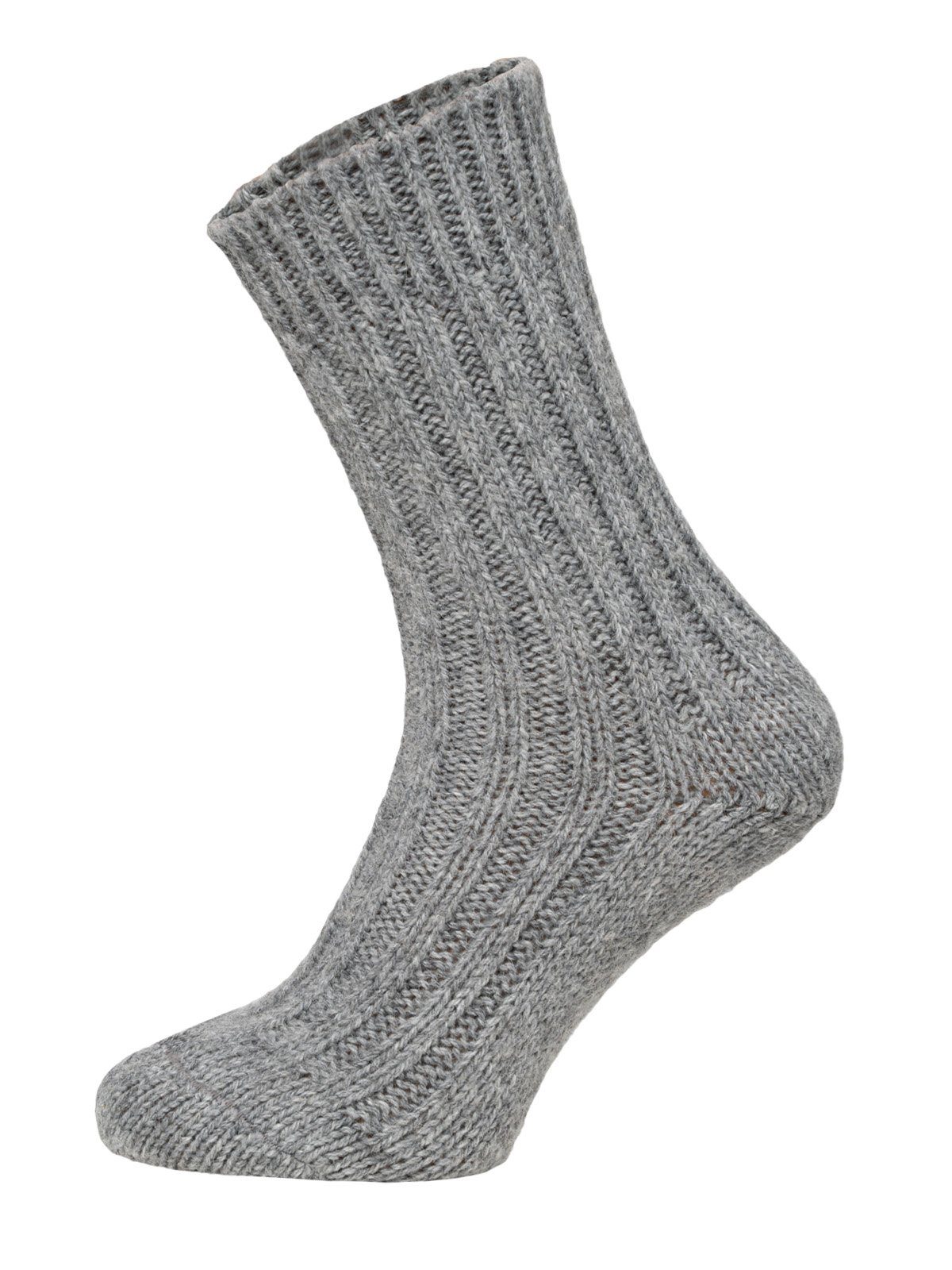 HomeOfSocks Socken Wollsocken mit Alpakawolle Strapazierfähige und warme Wollsocken mit 50% Wollanteil und Alpakawolle 2xGrau