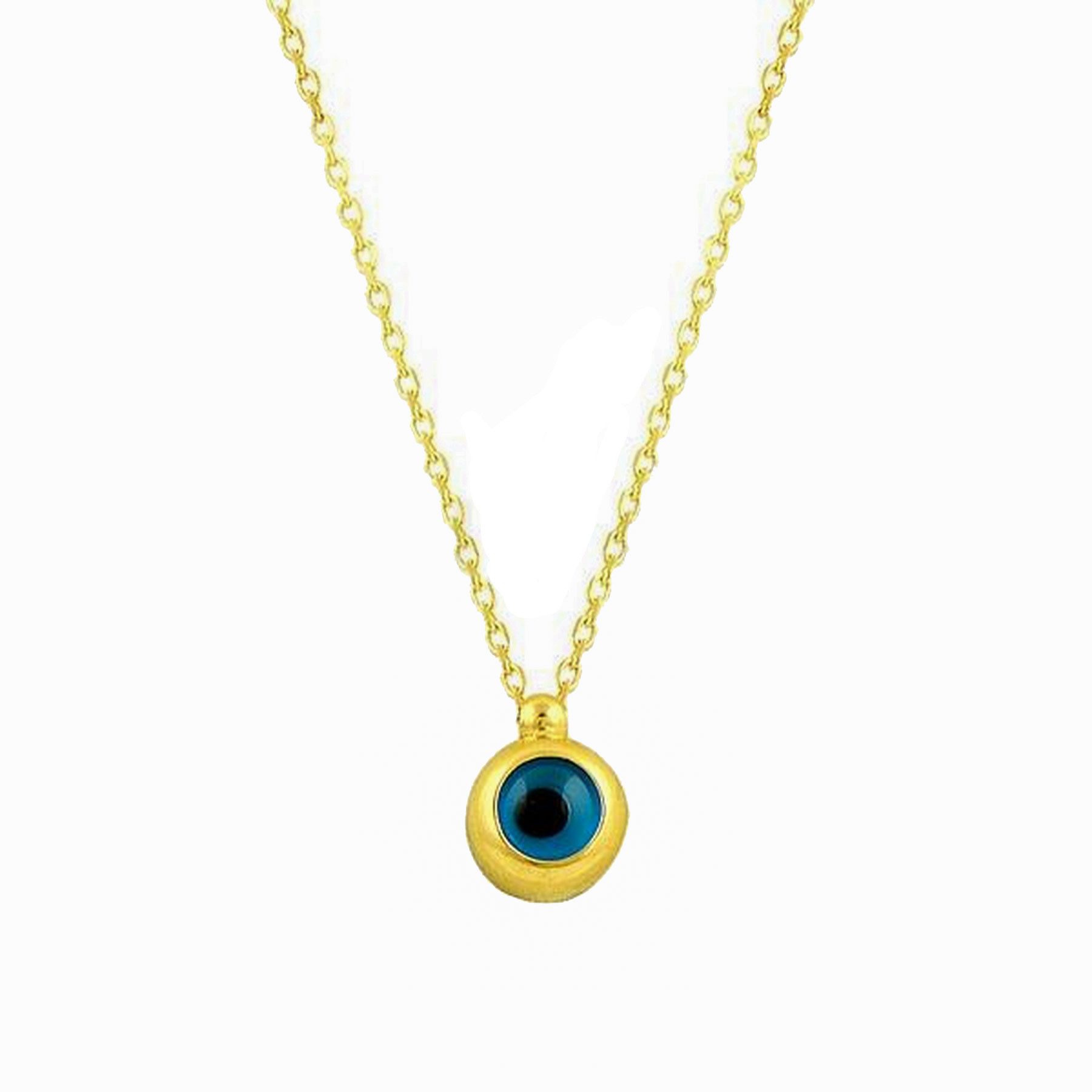 Stella-Jewellery Collier 585er Gelbgold Kette mit Anhänger Glücksauge Nazar, Anhänger mit Glücksauge + Kette