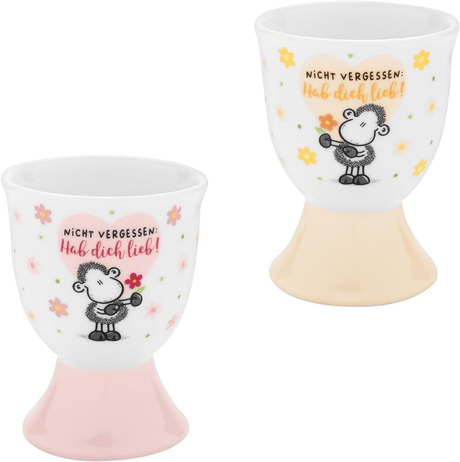 Eierbecher Eierbecher Set Porzellan Geschenk Ostern Sheepworld Hab dich lieb