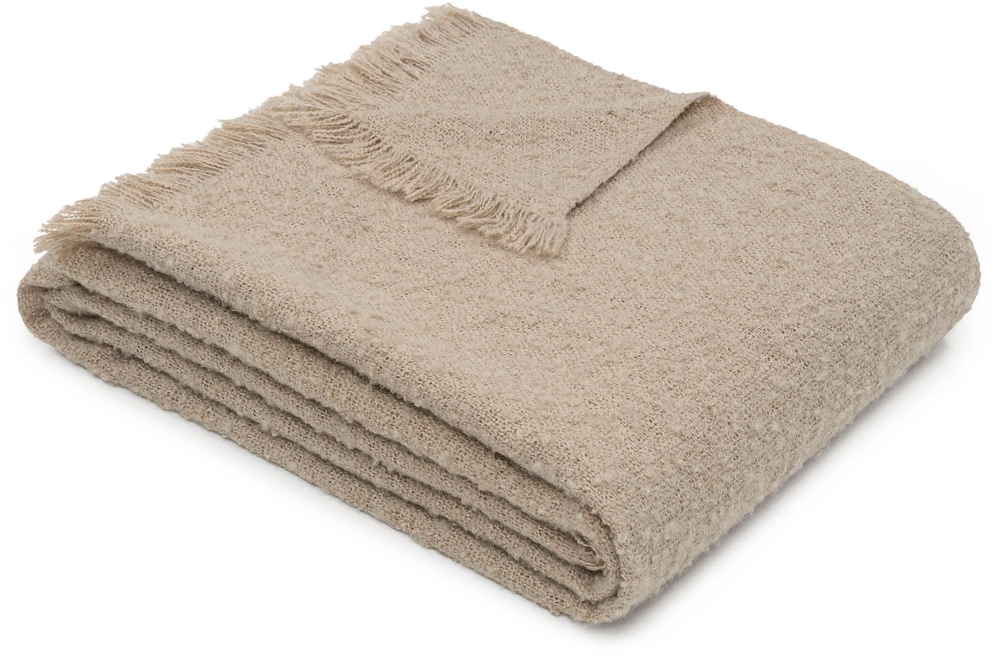 Wohndecke s.Oliver Boucle Decke, s.Oliver, mit stilvollen Fransen