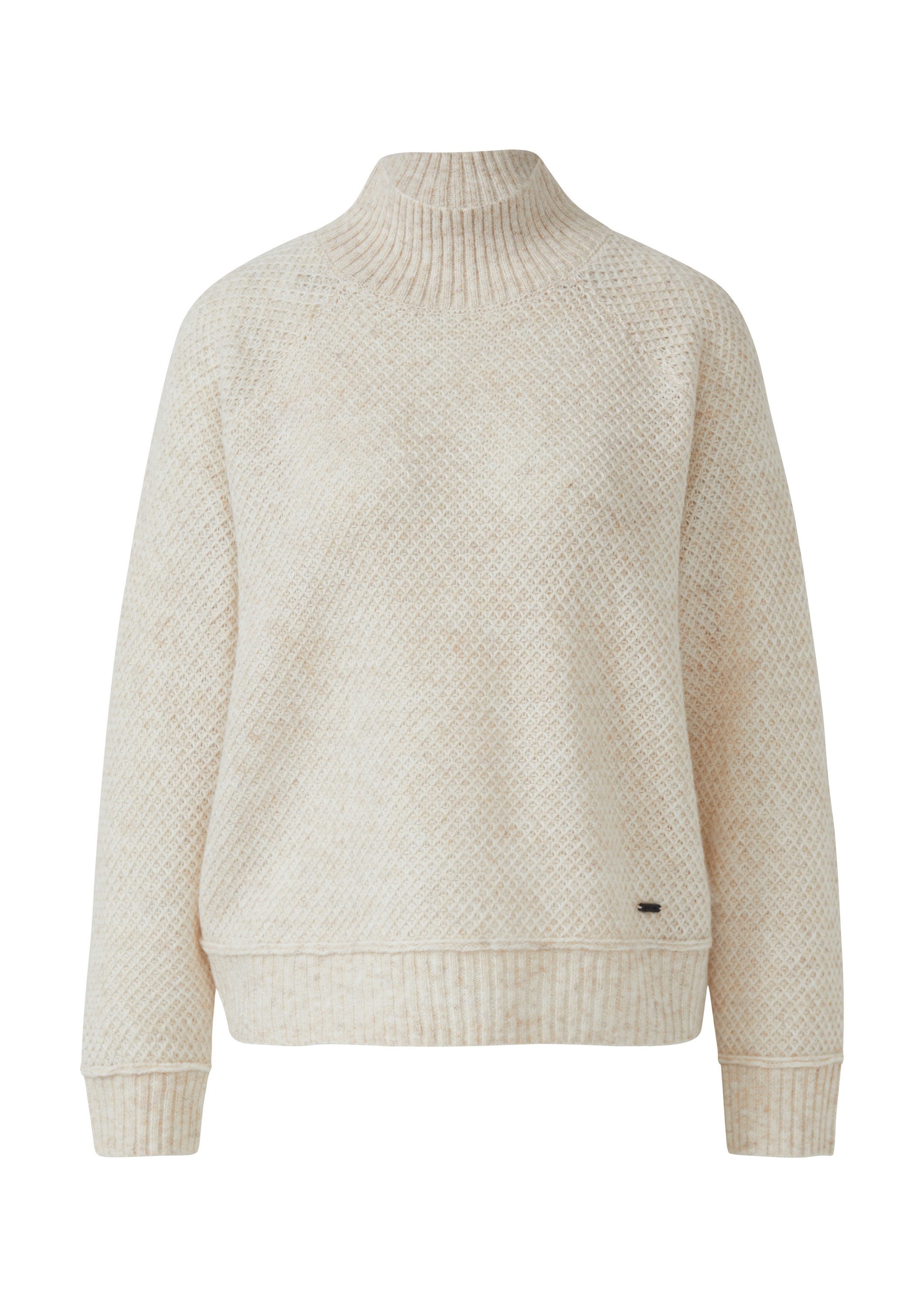 s.Oliver Longpullover Strickpullover Weicher Wollmix-Strickpullover mit Stehkragen