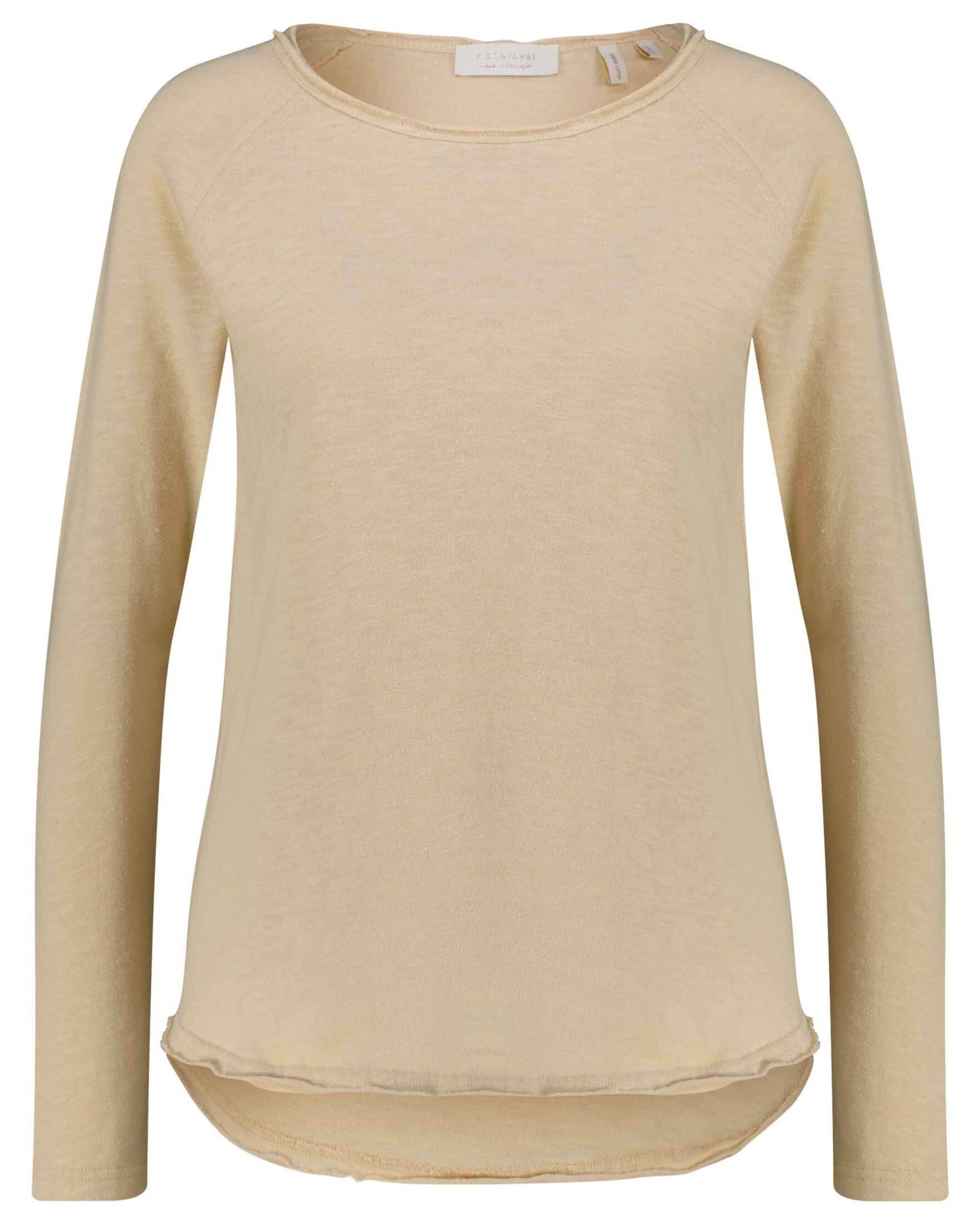 Geschäfte mit regulären Produkten Rich & Royal T-Shirt Damen Langarmshirt (1-tlg) (21) sand