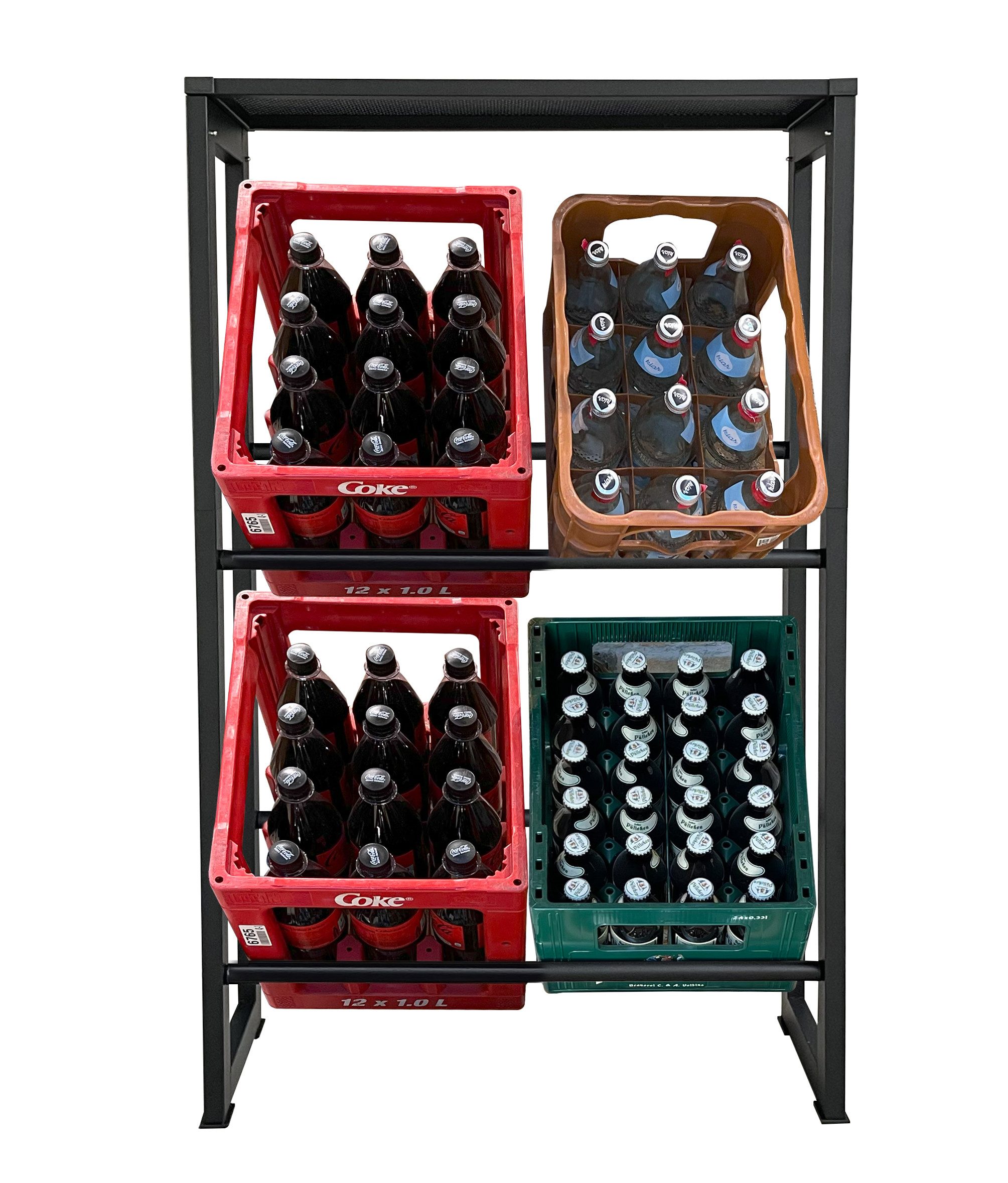 Quick Star Flaschenregal Getränkekistenregal 71x30x129cm Ablage, 4-tlg.