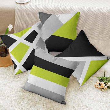 Kissenbezug Kissenbezug Grün 45x45 4er Set, Modern Abstrakt Home Decor für Sofa, KIKI (4 Stück)