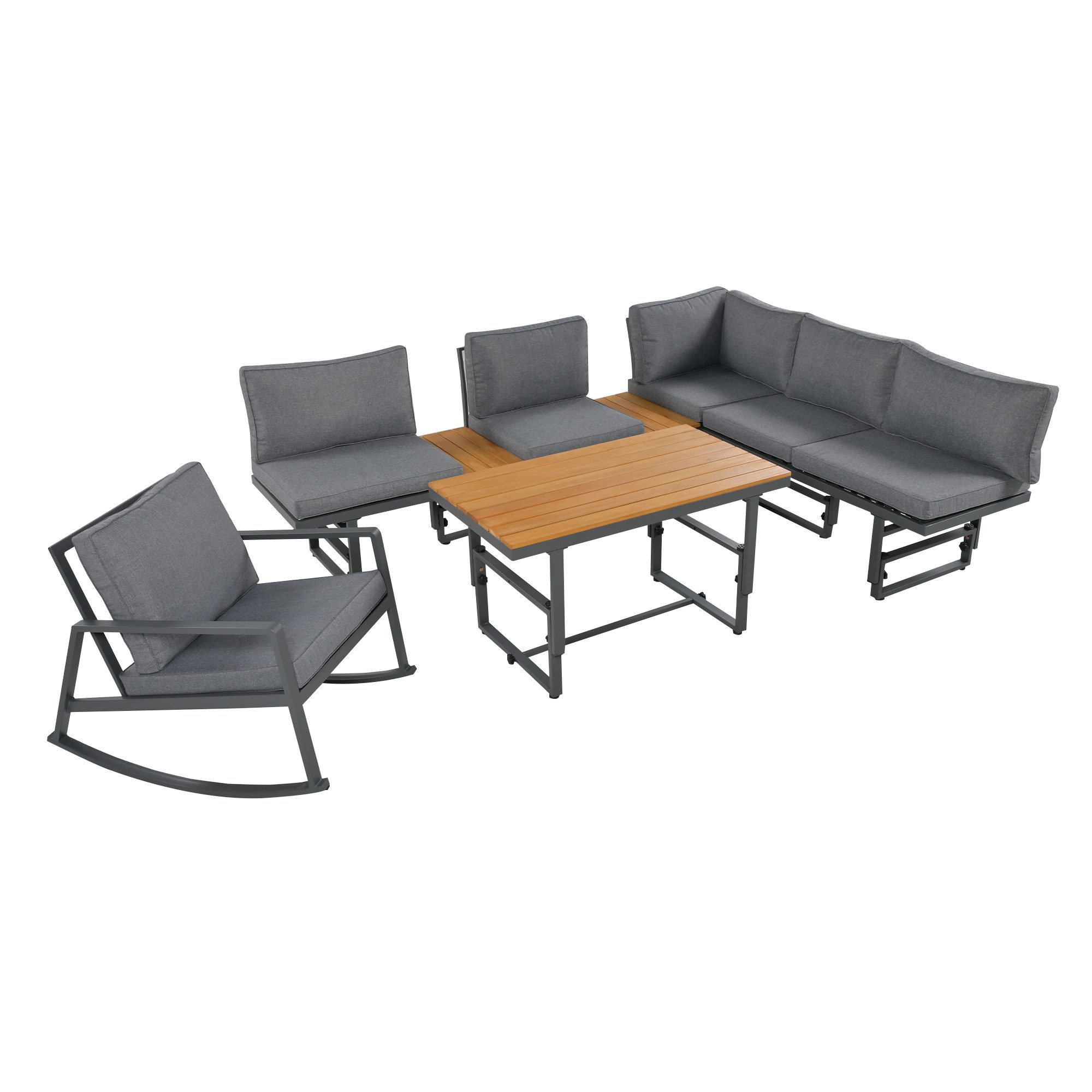 DOPWii GartenloungeSet GartenmöbelSet,4teiliges Set,2 Sofas,1 Tisch