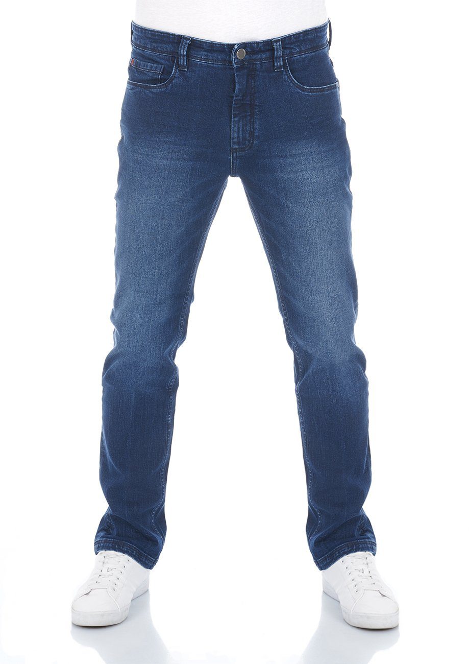 riverso Straight-Jeans Herren Jeanshose RIVChris Regular Fit Denim Hose mit Stretch Dark Blue Denim (19400)