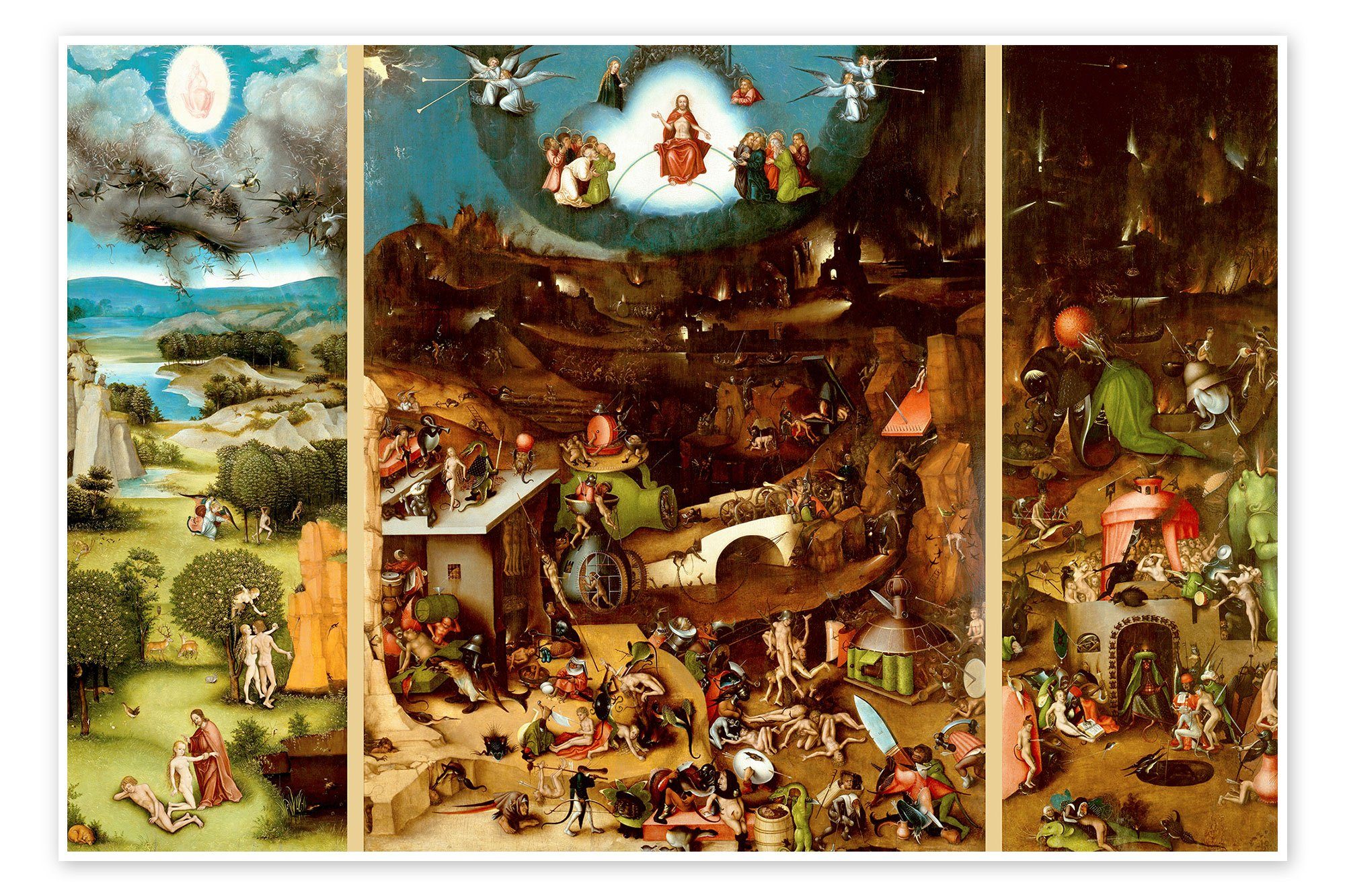 Posterlounge Poster Hieronymus Bosch, Weltgerichtstryptichon, Malerei