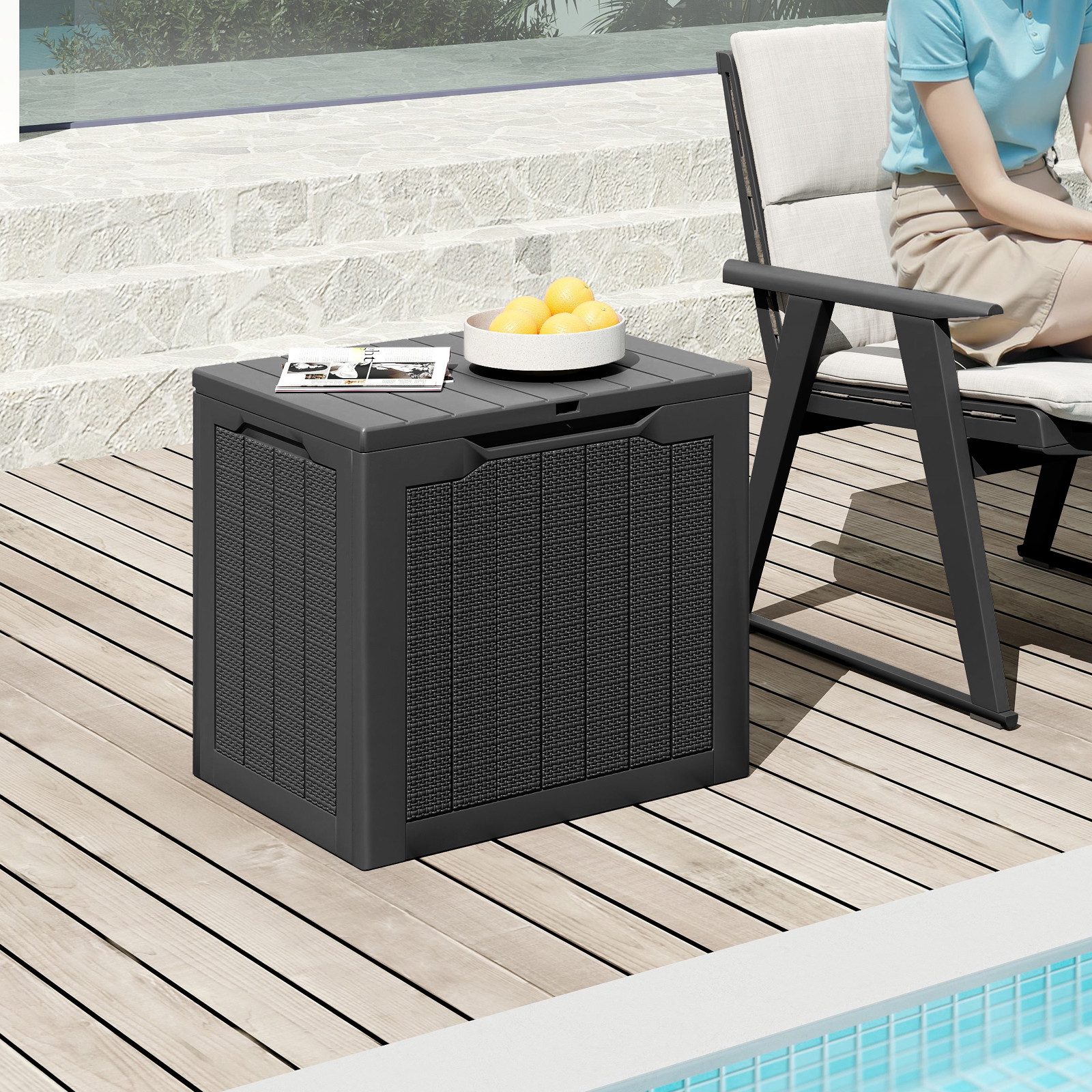 COSTWAY Auflagenbox, Gartenbox 96 L wasserdicht günstig online kaufen