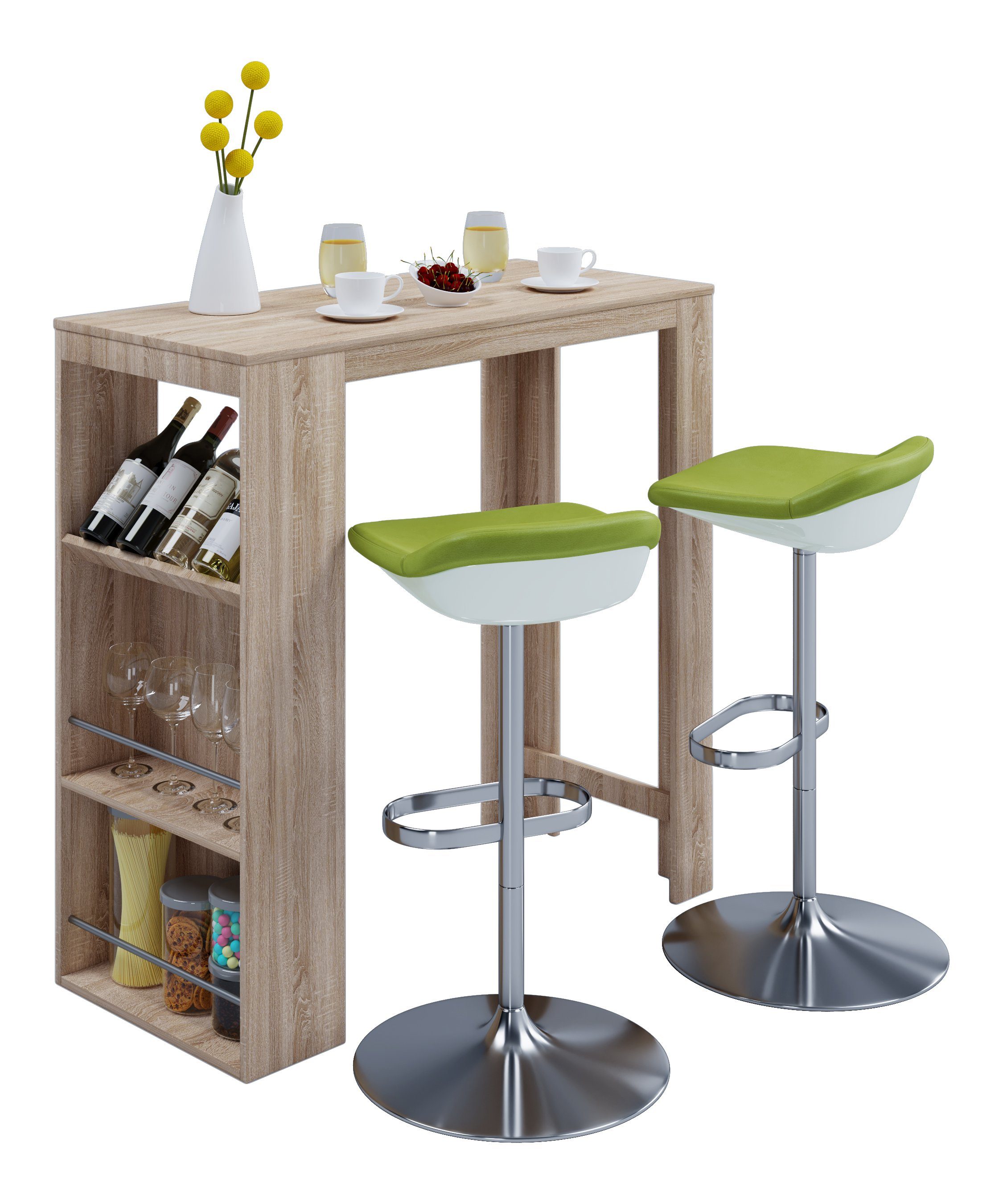 VCM Bartisch Holz Bartisch Tresen Stehtisch Bistrotisch Oktola günstig online kaufen