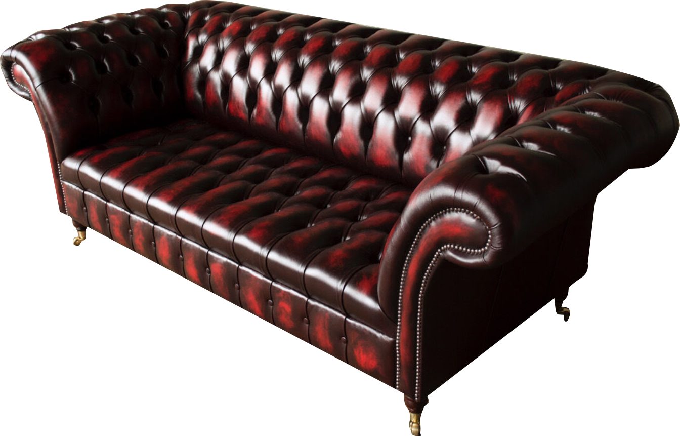 3 Luxus Chesterfield Europe Made JVmoebel Couch, Sofa Sofa Sitzer Braun-rotes in Leder Designer