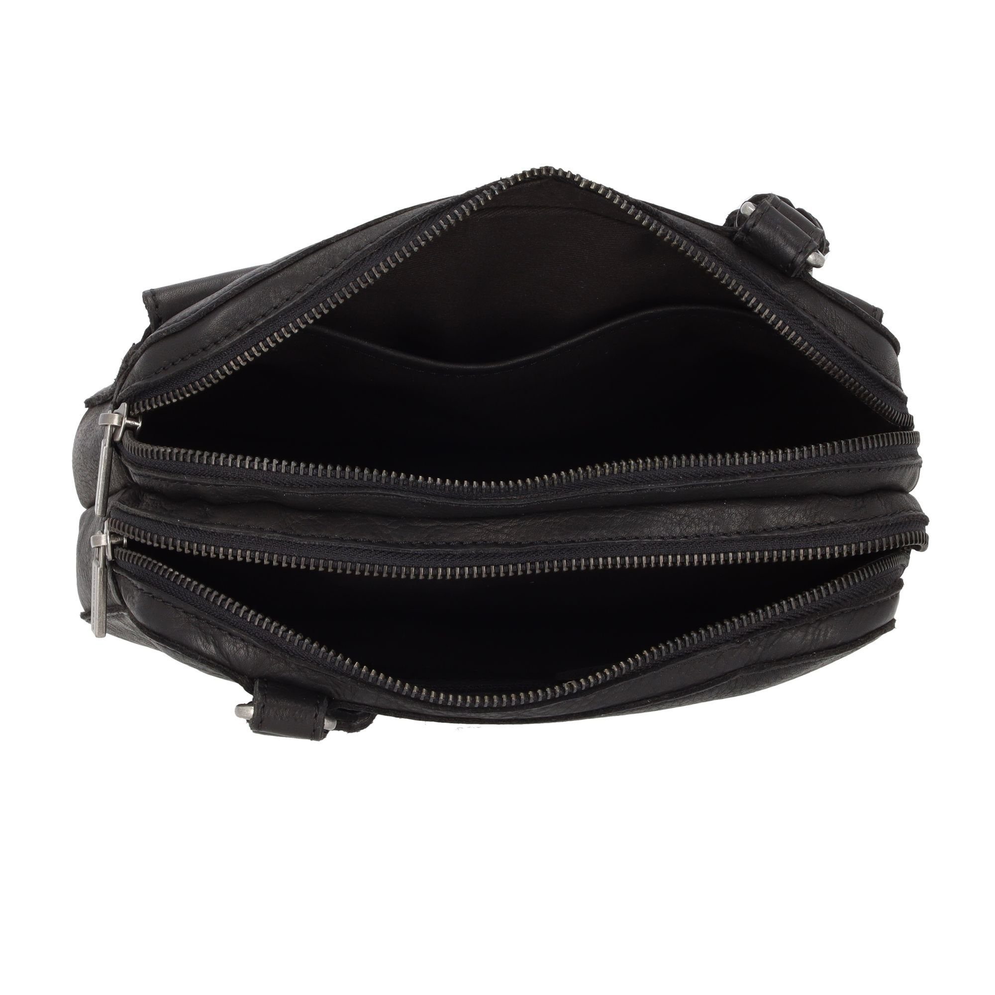 black Umhängetasche Anmore, Cowboysbag Leder