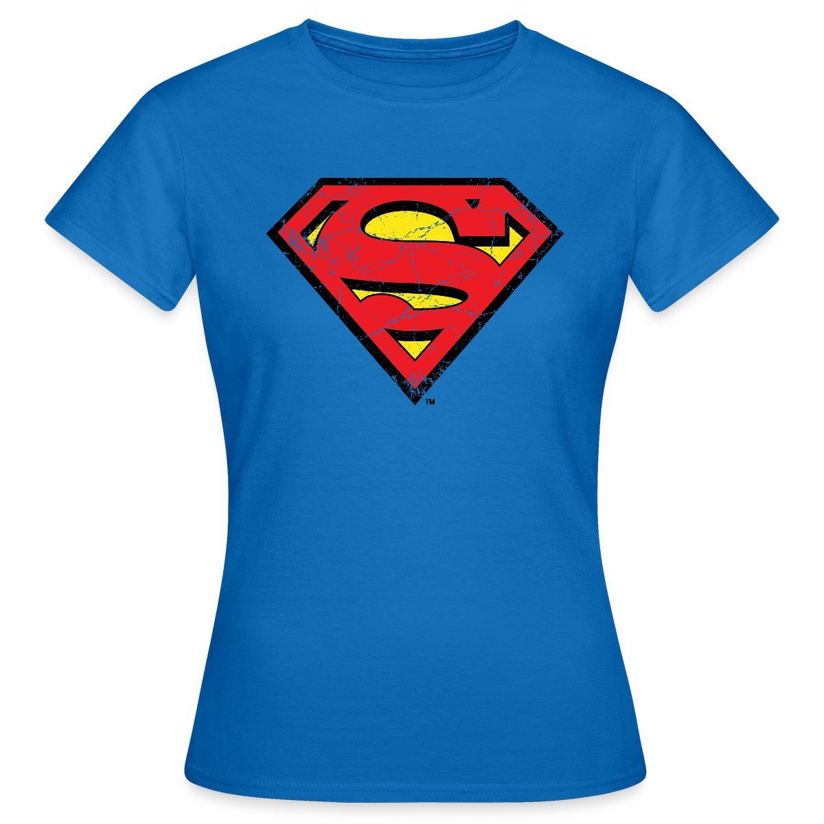 Spreadshirt T-Shirt DC Comics Superman Logo Used Look Frauen T-Shirt (1-tlg günstig online kaufen