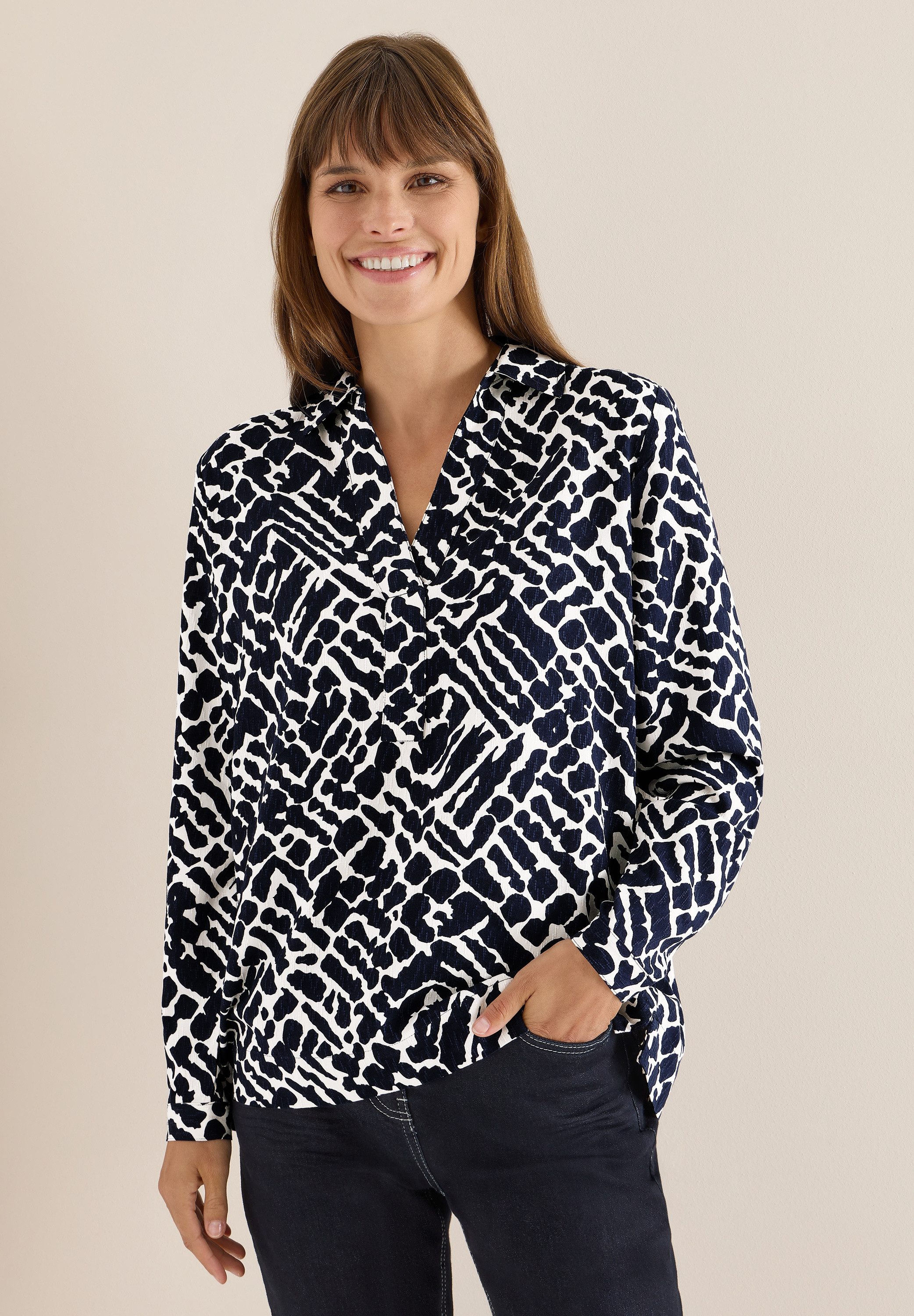 CECIL Langarmbluse mit allover Print günstig online kaufen