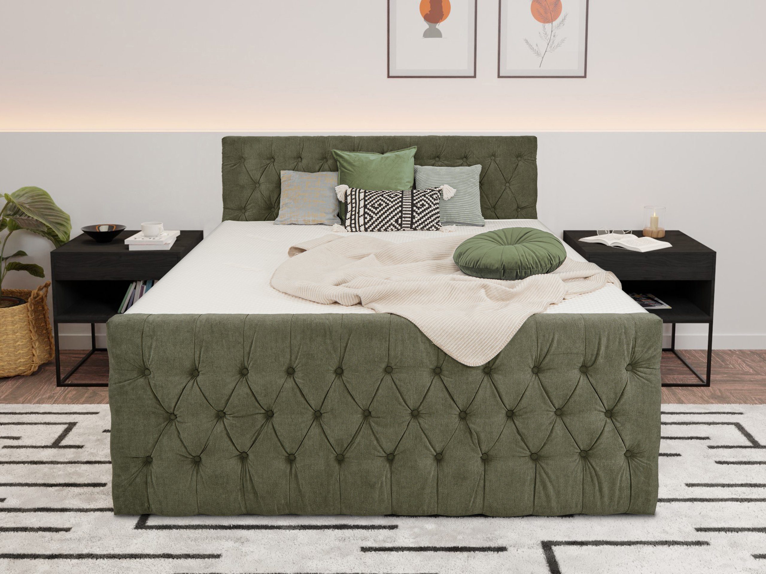 wonello Boxspringbett London, mit Bettkasten und günstig online kaufen