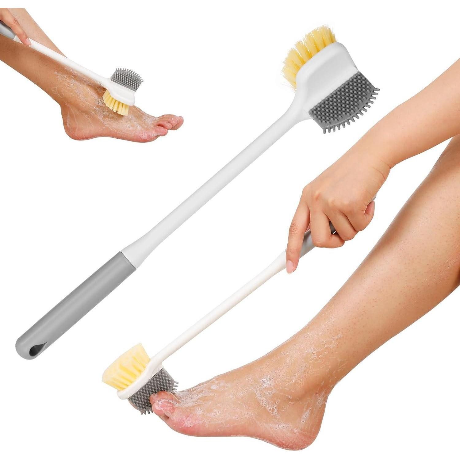 LuxusKollektion Fußbürste Multifunktionale Fußwaschbürste mit langem Griff für Dusche und