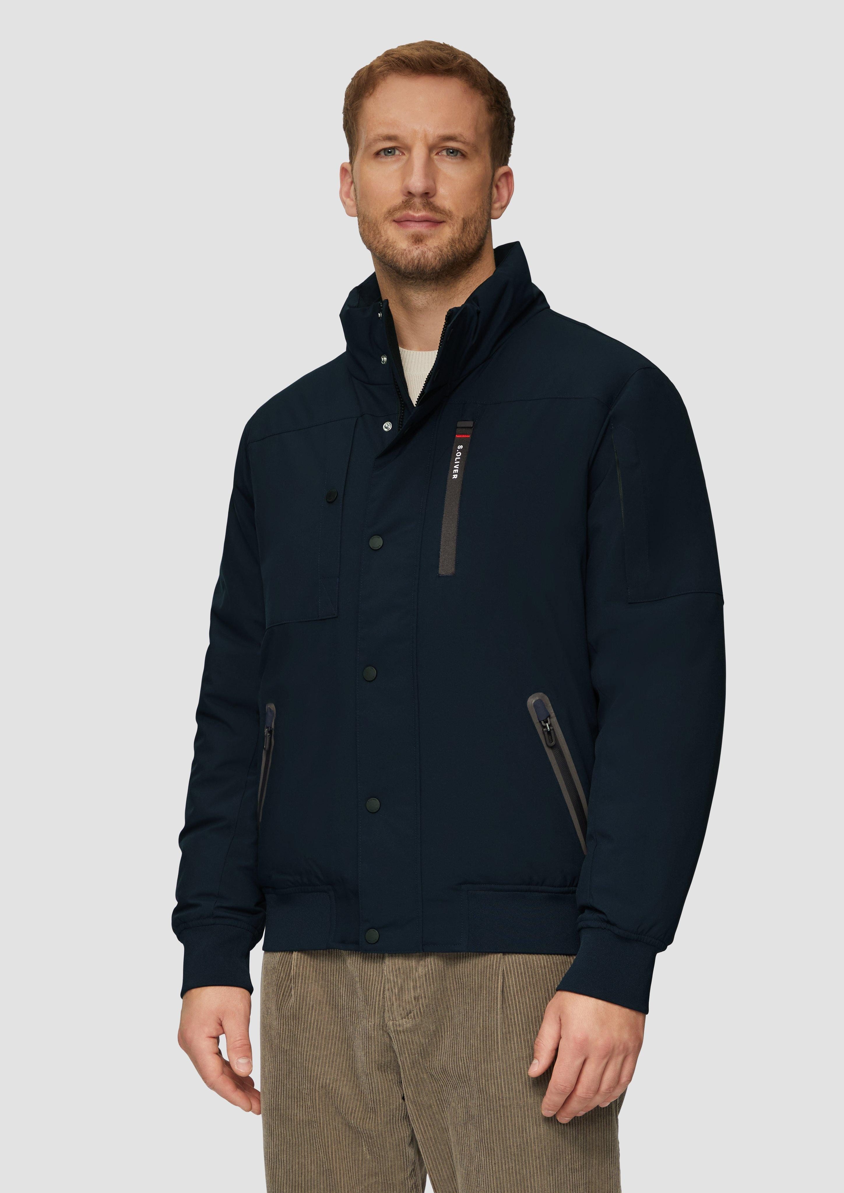 s.Oliver Allwetterjacke Wasserabweisende Jacke mit Stehkragen Artwork