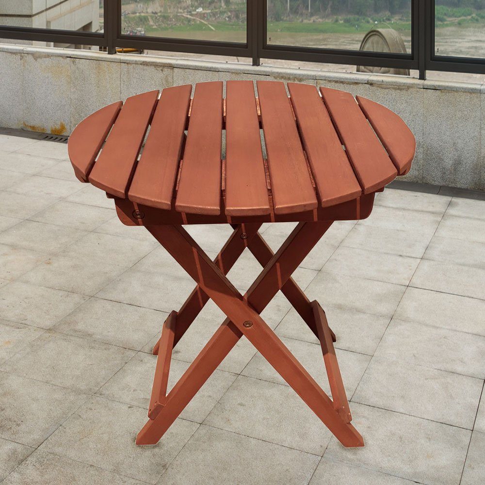 KMH® Beistelltisch 50 x 50 cm Klapptisch Gartentisch Tisch Holztisch Akazie Holz 